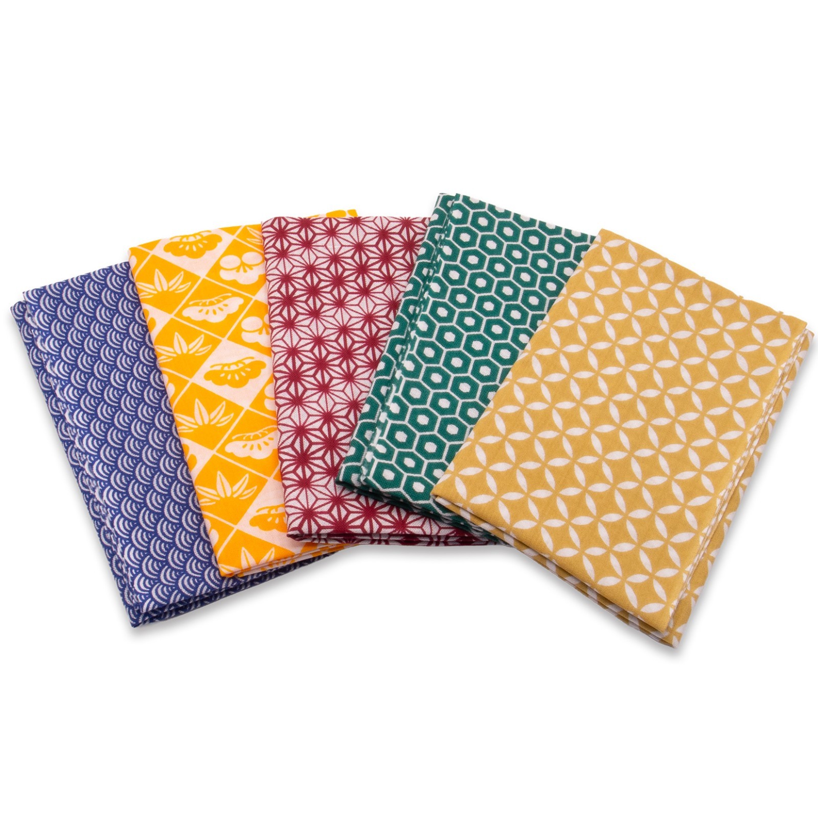 Japanese Tenugui Towel Cotton／5-pack / Set of 5 patterns (Traditional Pattern A)