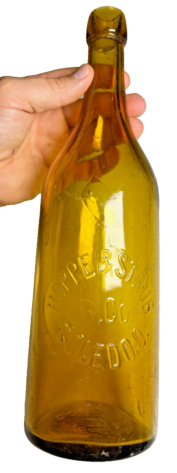 Antique Hoppe & Strub Brewing Toledo Ohio Citron - Honey Blob Top Blobtop Bottle