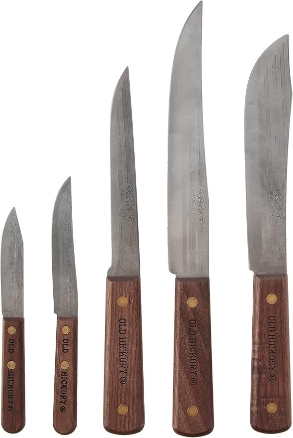 Ontario Knife Company Co. 5-Piece Old Hickory Knife Set 705 Kitchen Knife USA Ontario Knife Company Co. 5-Piece Old Hickory Knife Set 705 Kitchen Knife USA