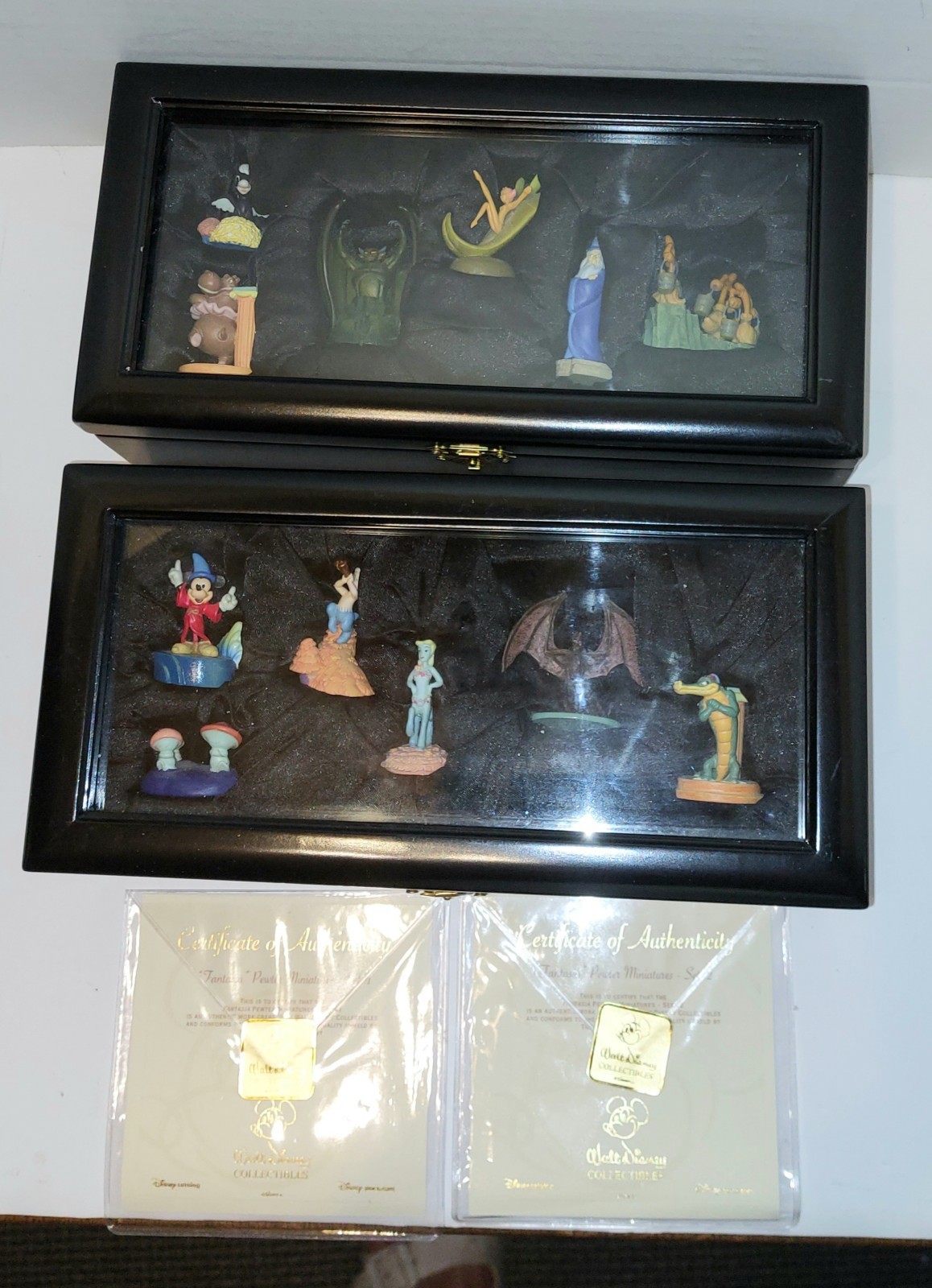 Disney Fantasia Pewter miniatures painted MIB set 1 and 2 mint 1000 edition 2004