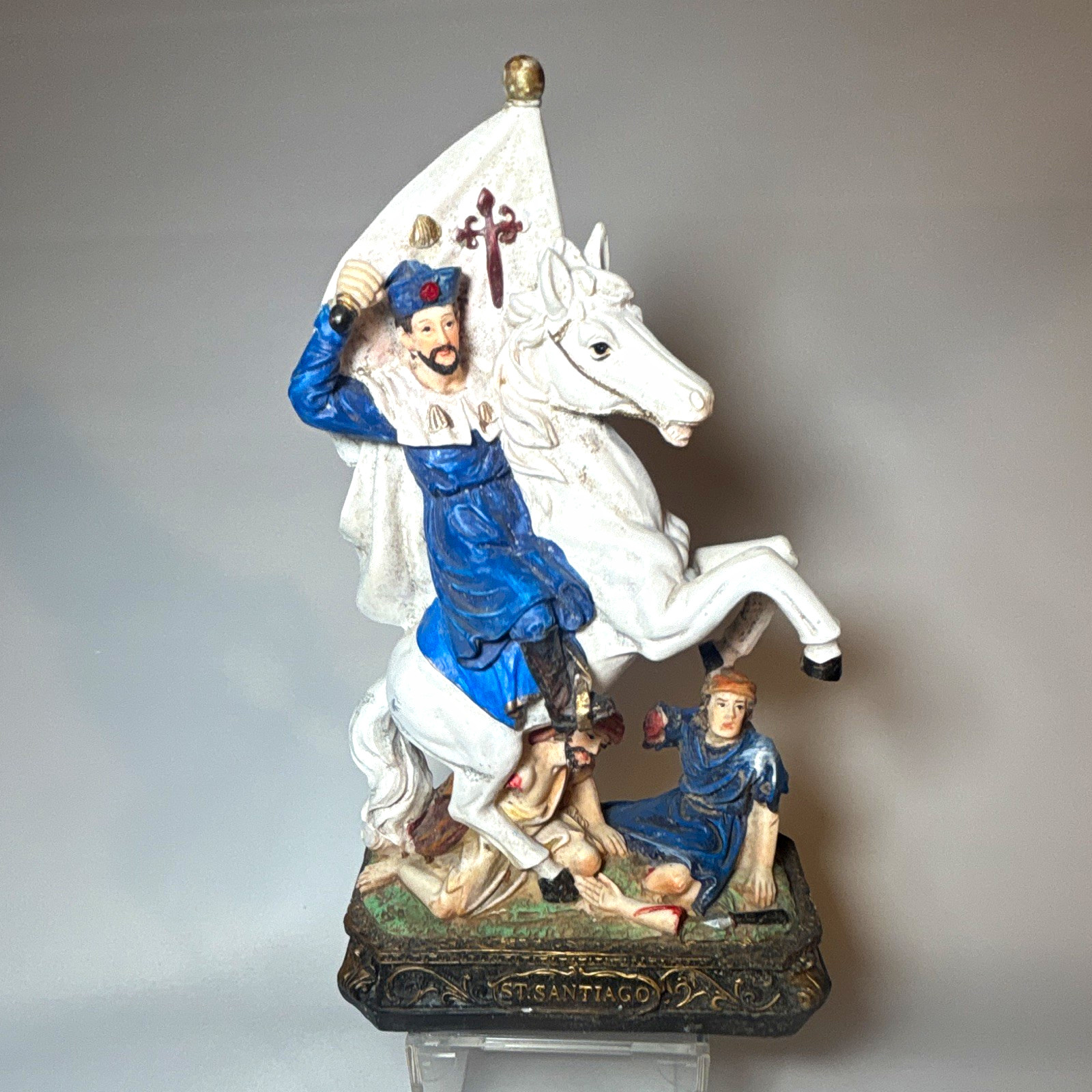 St James Matamoros Statue Santiago Moor Slayer Vintage Catholic Religious Figure