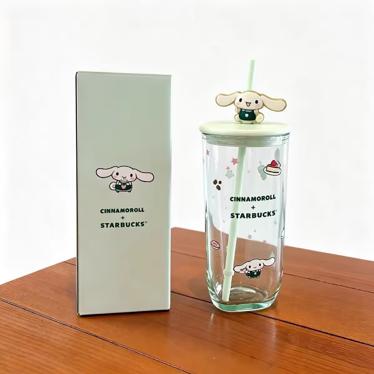 Starbucks x Sanrio Cinnamoroll Triangle Glass Tumbler with Straw Limited Edition