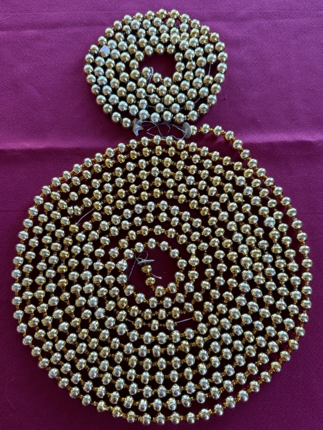 Vintage Mercury Glass Beads - Gold - 2 strands (approx. 18ft total) 3/8” beads