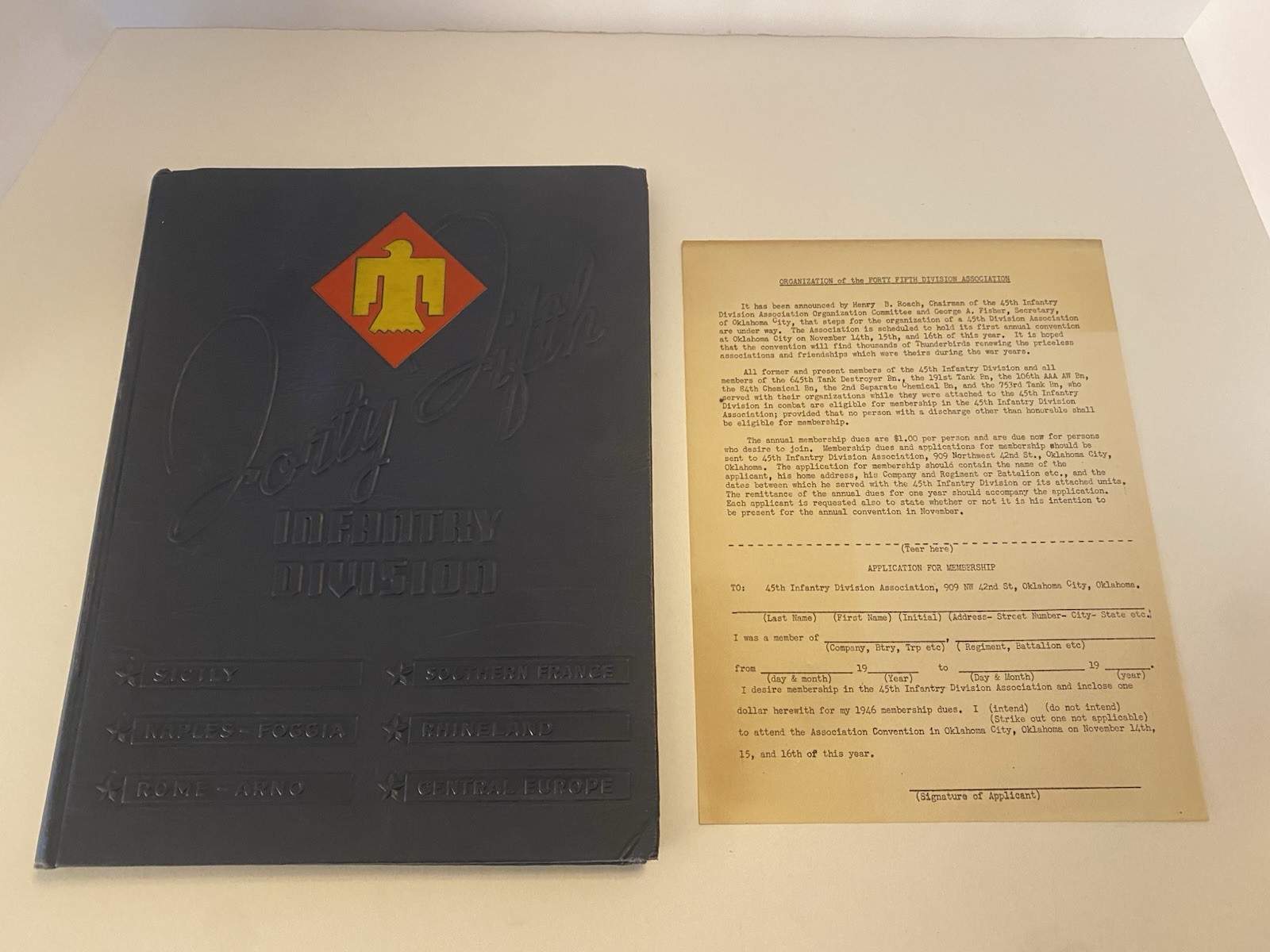 The Fighting Forty-Fifth Combat Report Infantry Division 45th Book Applic 1946