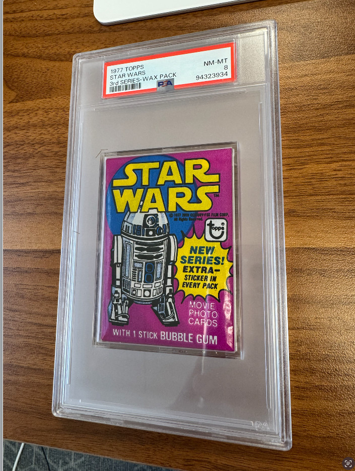 Vintage 1977 Topps Star Wars 3rd Series Sealed Unopened Wax Pack PSA 8 Vintage 1977 Topps Star Wars 3rd Series Sealed Unopened Wax Pack PSA 8