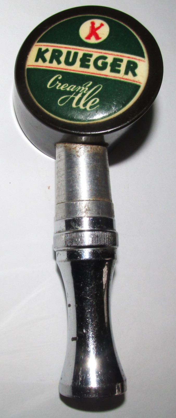 Krueger Cream Ale Krueger Brewery Newark NJ Bakelite & Celluloid Beer Tap Knob Krueger Cream Ale Krueger Brewery Newark NJ Bakelite & Celluloid Beer Tap Knob