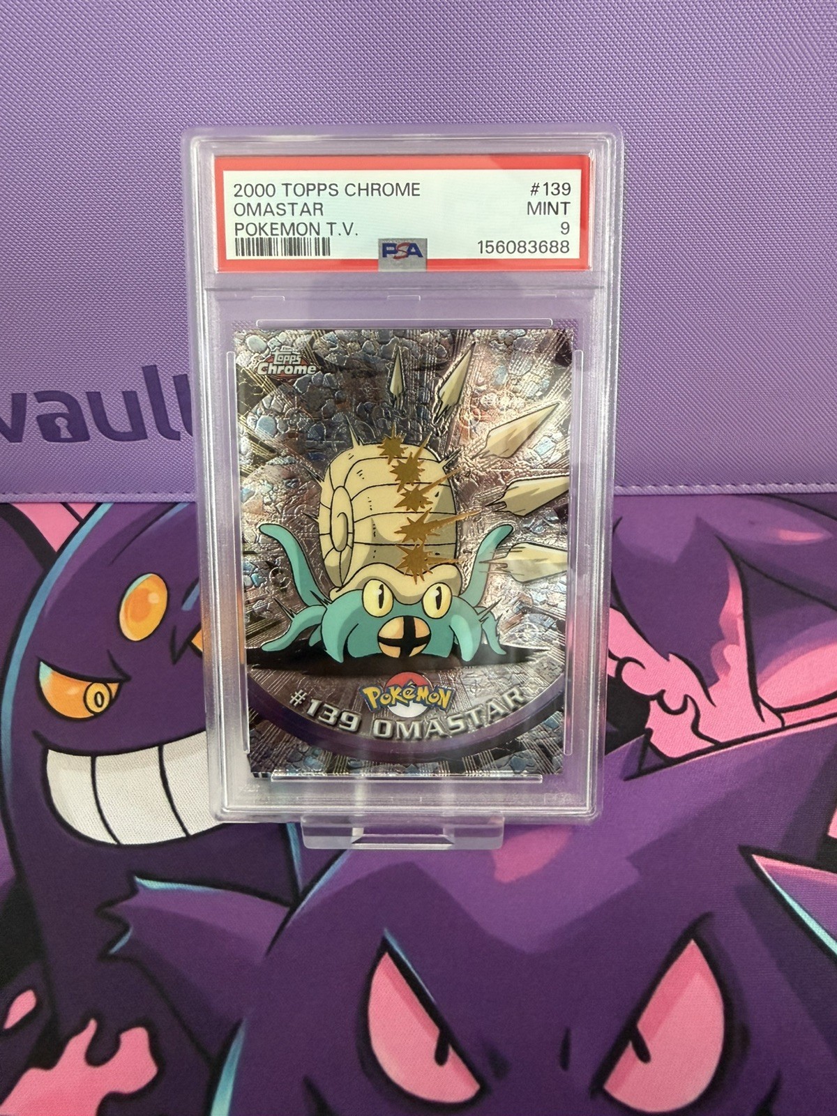 2000 - Topps Chrome Foil - Omastar #139 - Pokemon TV - PSA 9 - POP 21 - NEW CERT