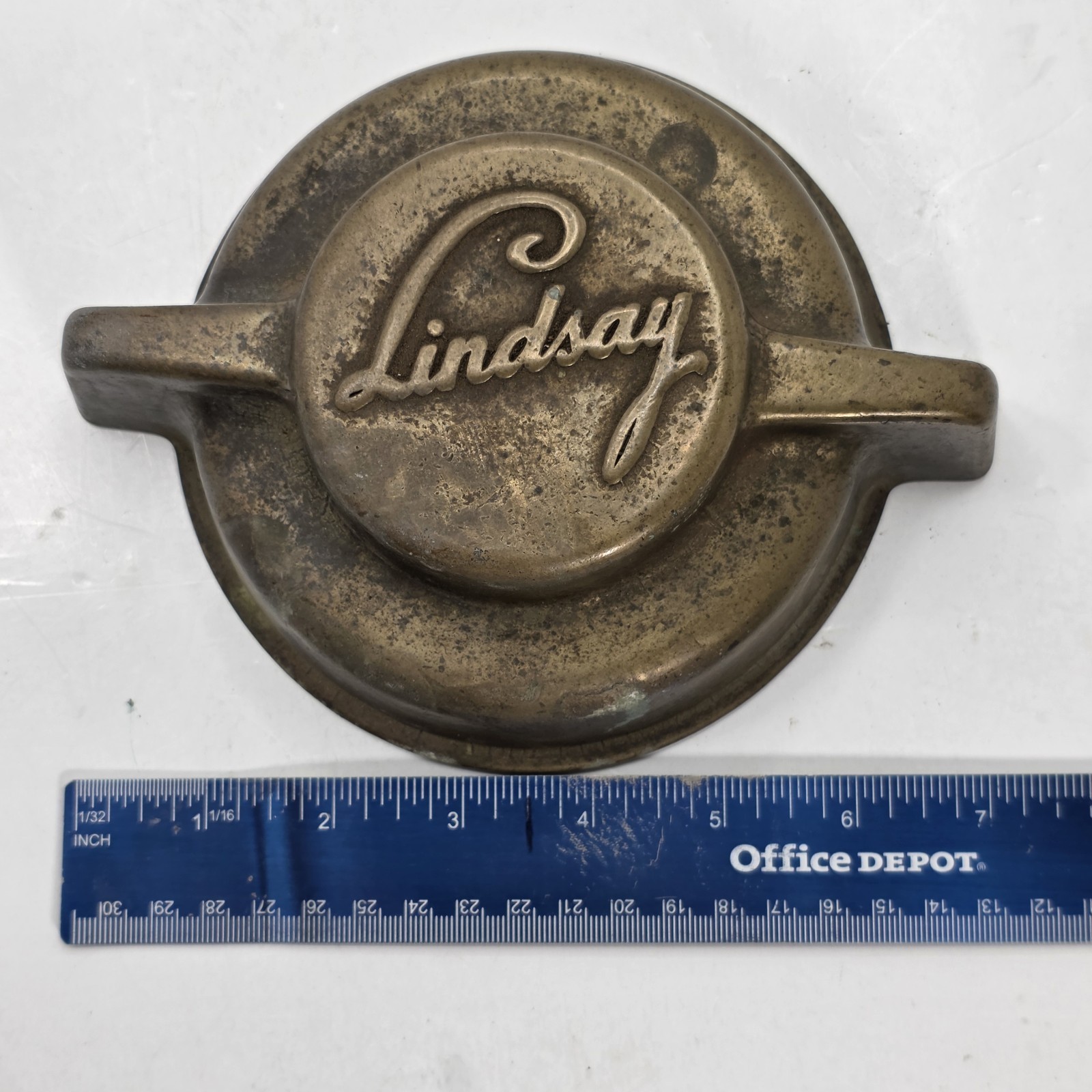 Vtg Lindsay Bronze Cap Plug Hydrant Valve Cover 5.25” Industrial Antique Rare