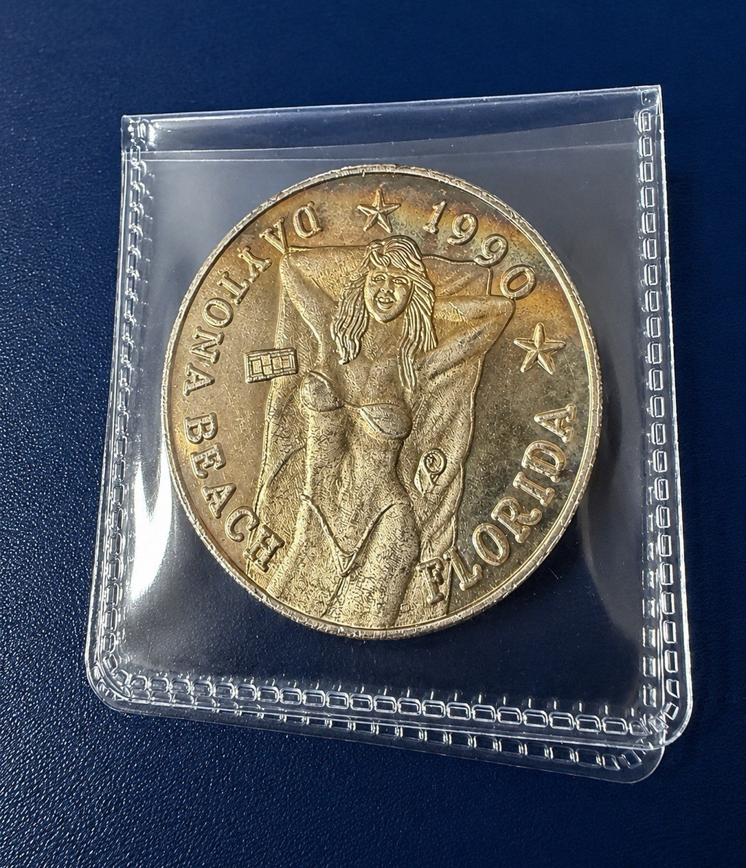 Daytona Beach Florida 1990 1 ounce vintage silver round