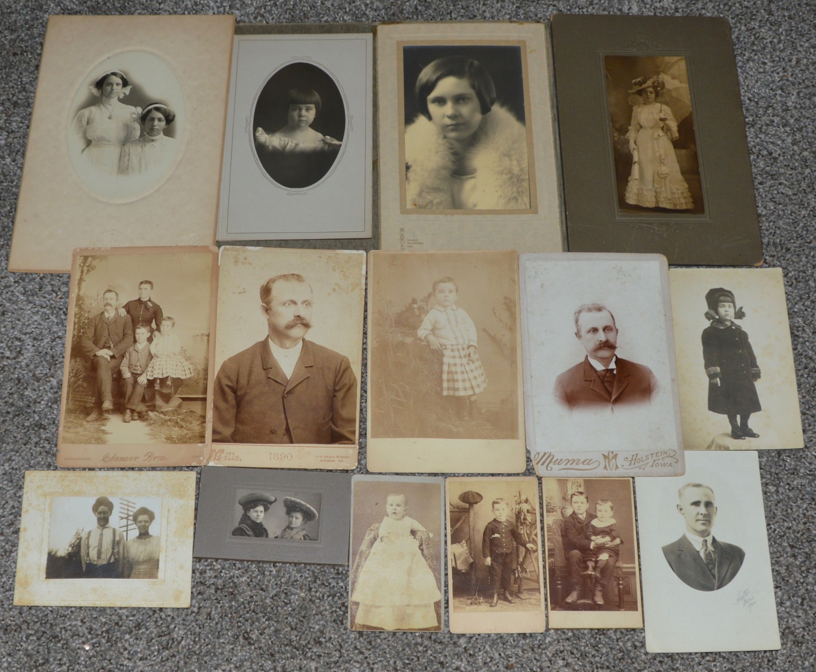 Vintage Lot of (25) Antique Cabinet Cards Men, Women, Children Portraits Vintage Lot of (25) Antique Cabinet Cards Men, Women, Children Portraits