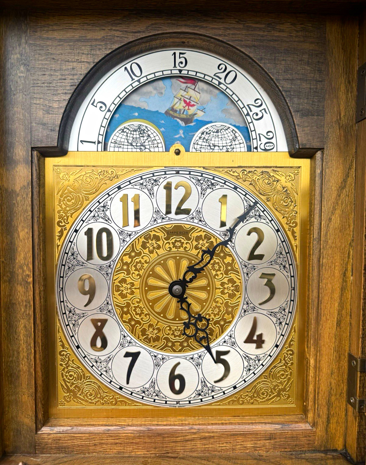 Emperor Clock 1161-053H Mechanical Grandfather Clock Westminster Chime