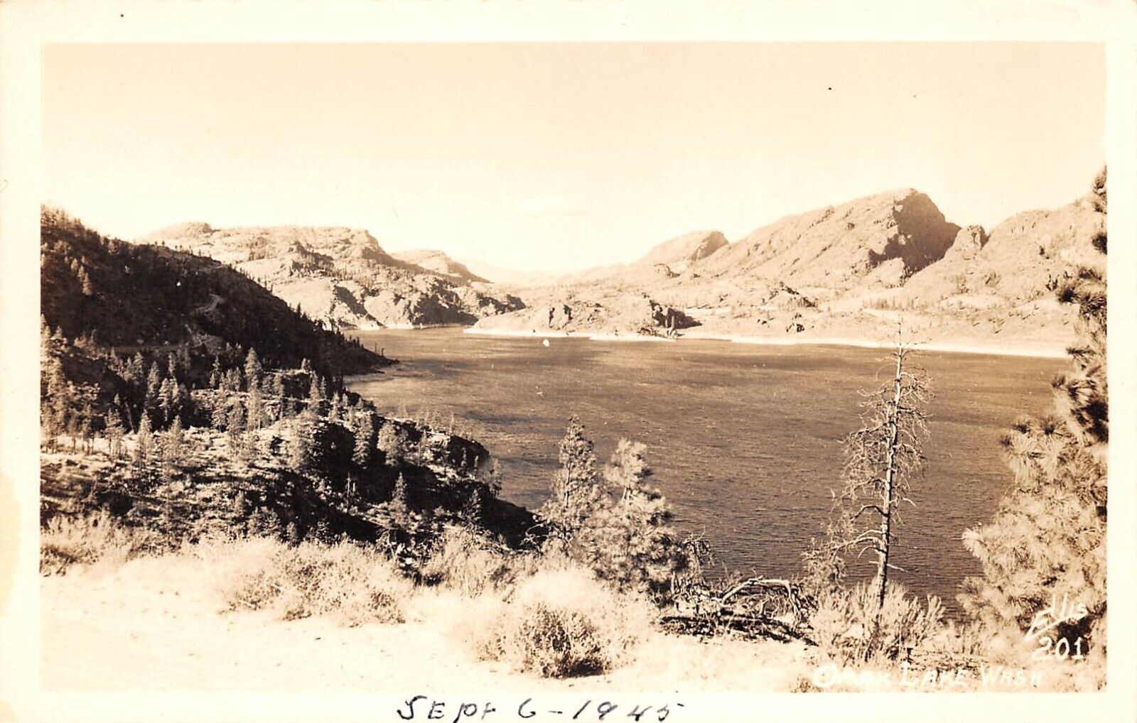 RPPC Omak Panorama No. 3 Washington State Landscape View Photo 1945 Postcard