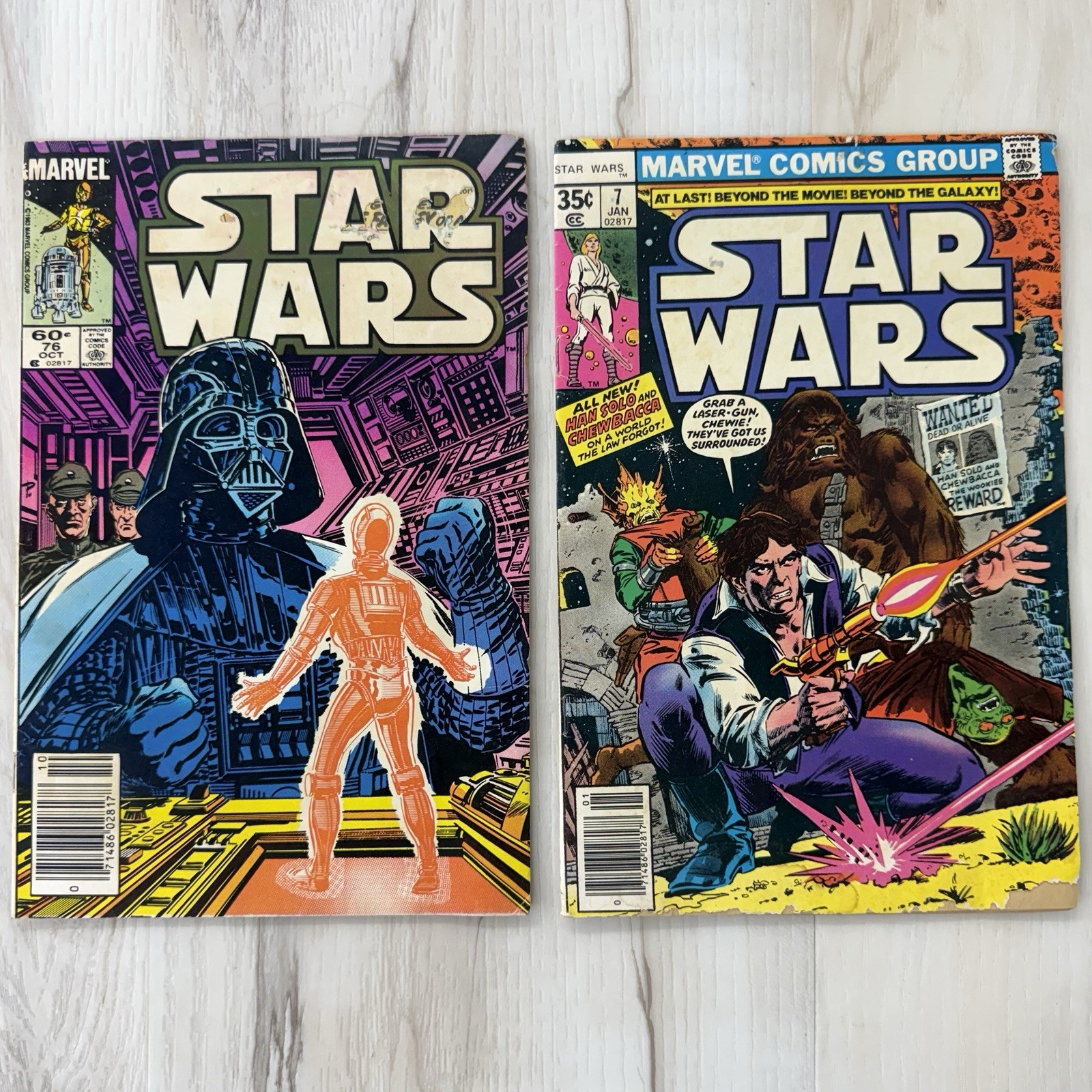 VTG 1978 & 1983 Bronze Age Lot 2 STAR WARS Comic Books #7 #76 Low Grade Readers VTG 1978 & 1983 Bronze Age Lot 2 STAR WARS Comic Books #7 #76 Low Grade Readers