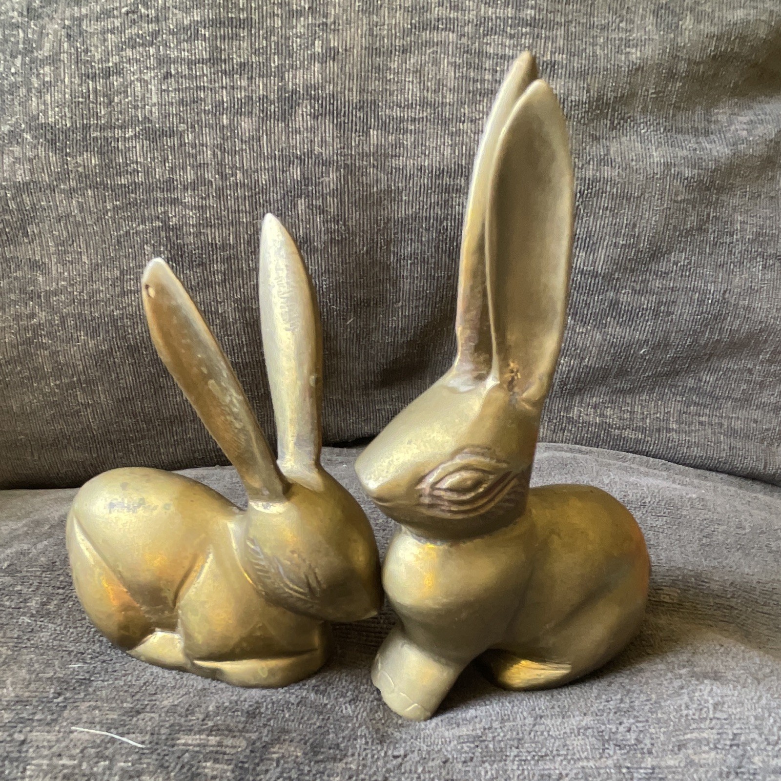 Vintage Brass Bunnies, Set of Two