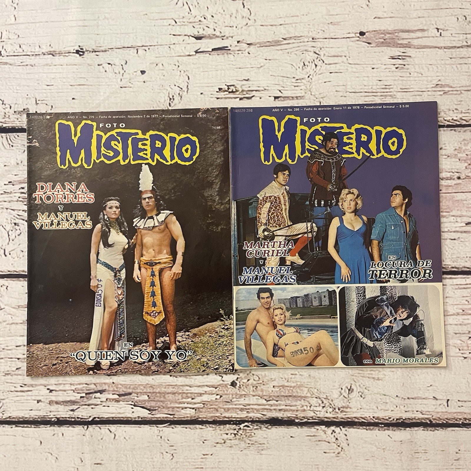 Vintage Misterio #276 #286 Horror Fotonovela Mexico 1970s Lot of 2 Martha Curiel