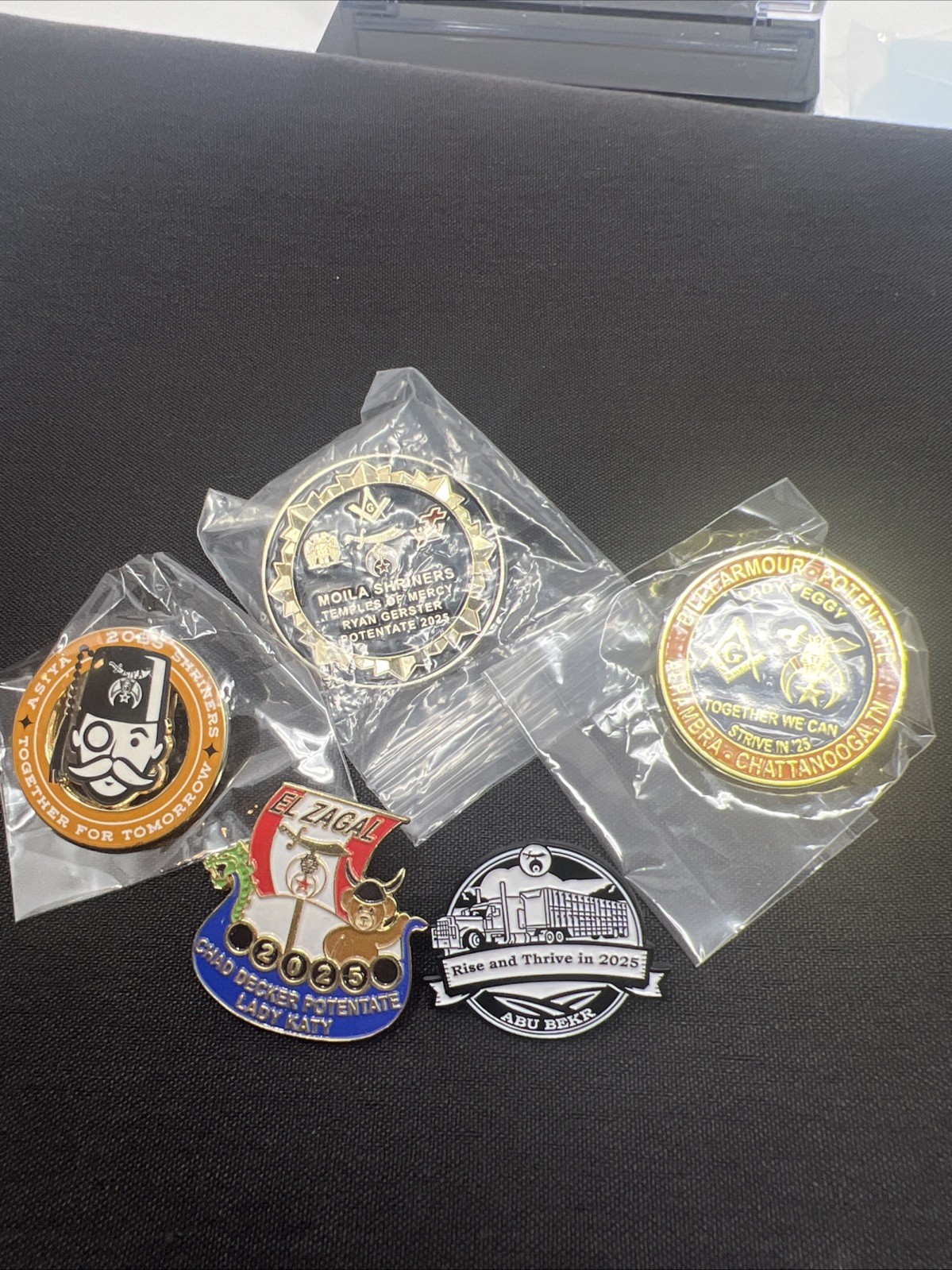 Lot of 5 Shriners Masonic Lapel Pins 2025 Potentate El Zagal Moila Shrine Lot of 5 Shriners Masonic Lapel Pins 2025 Potentate El Zagal Moila Shrine