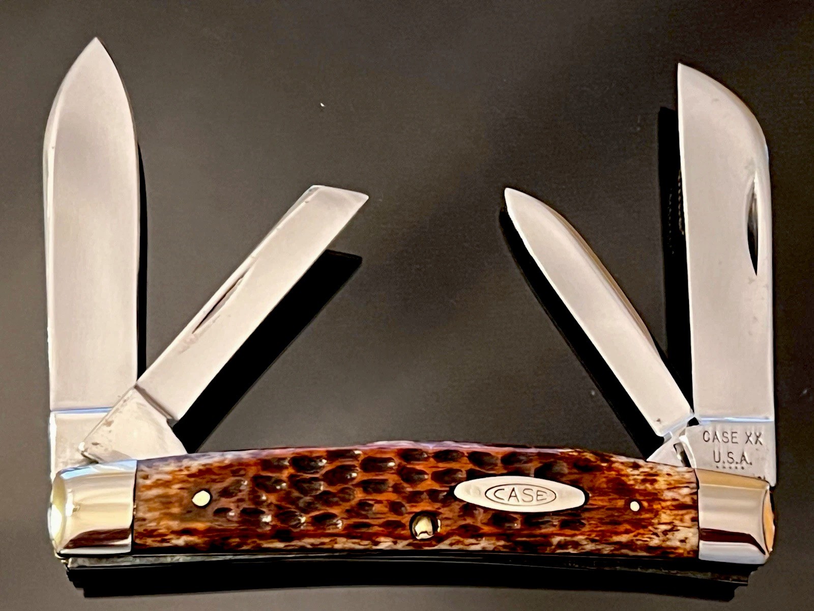 Vintage Case XX USA 1975 6488 BIG 4 Blade Congress Redbone Knife Pretty99-0/0 NM Vintage Case XX USA 1975 6488 BIG 4 Blade Congress Redbone Knife Pretty99-0/0 NM