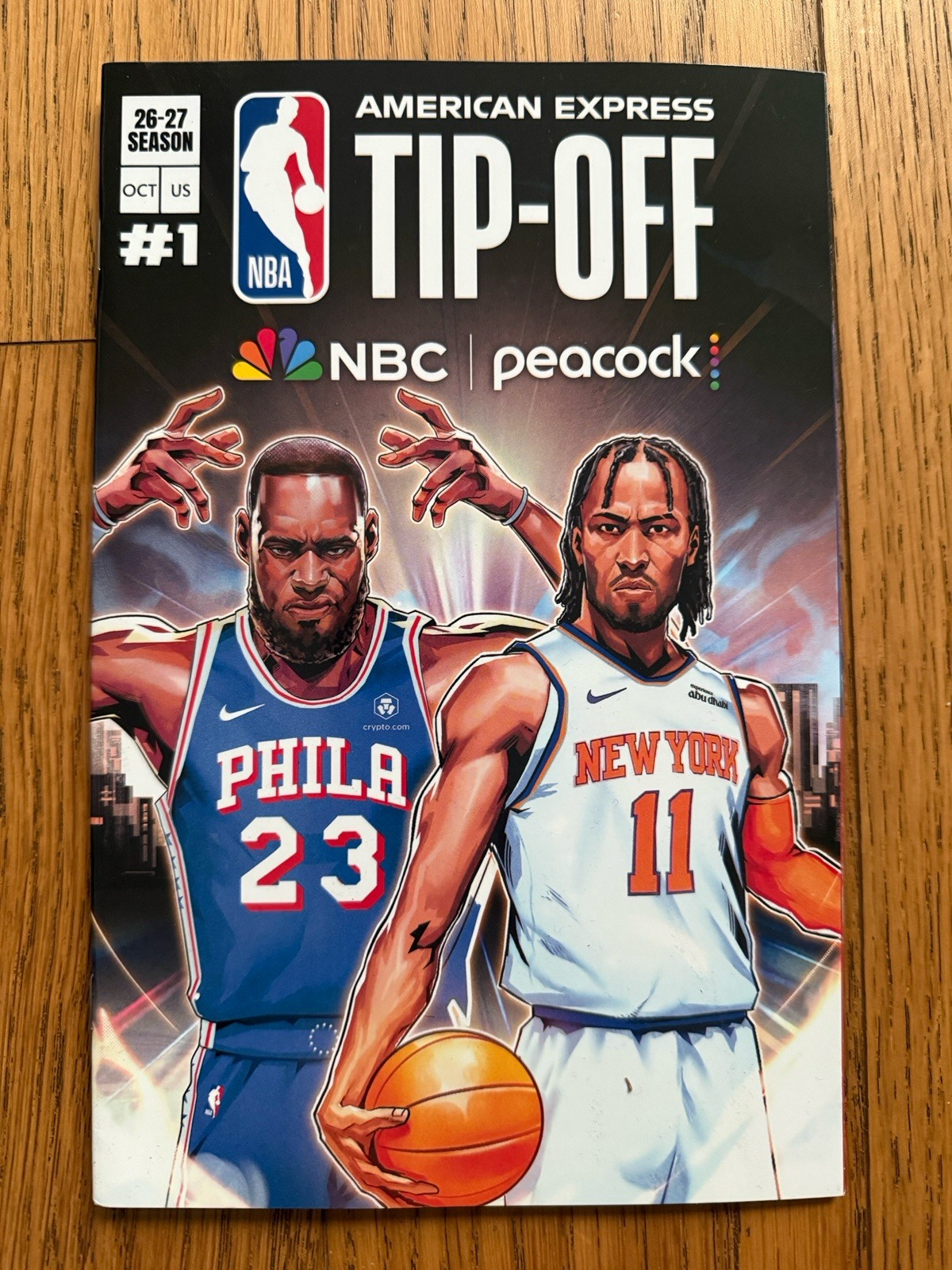 NYCC 2026 NBA TIP OFF COMIC BOOK #1 LEBRON JAMES JALEN BRUNSON KNICKS 76ERS