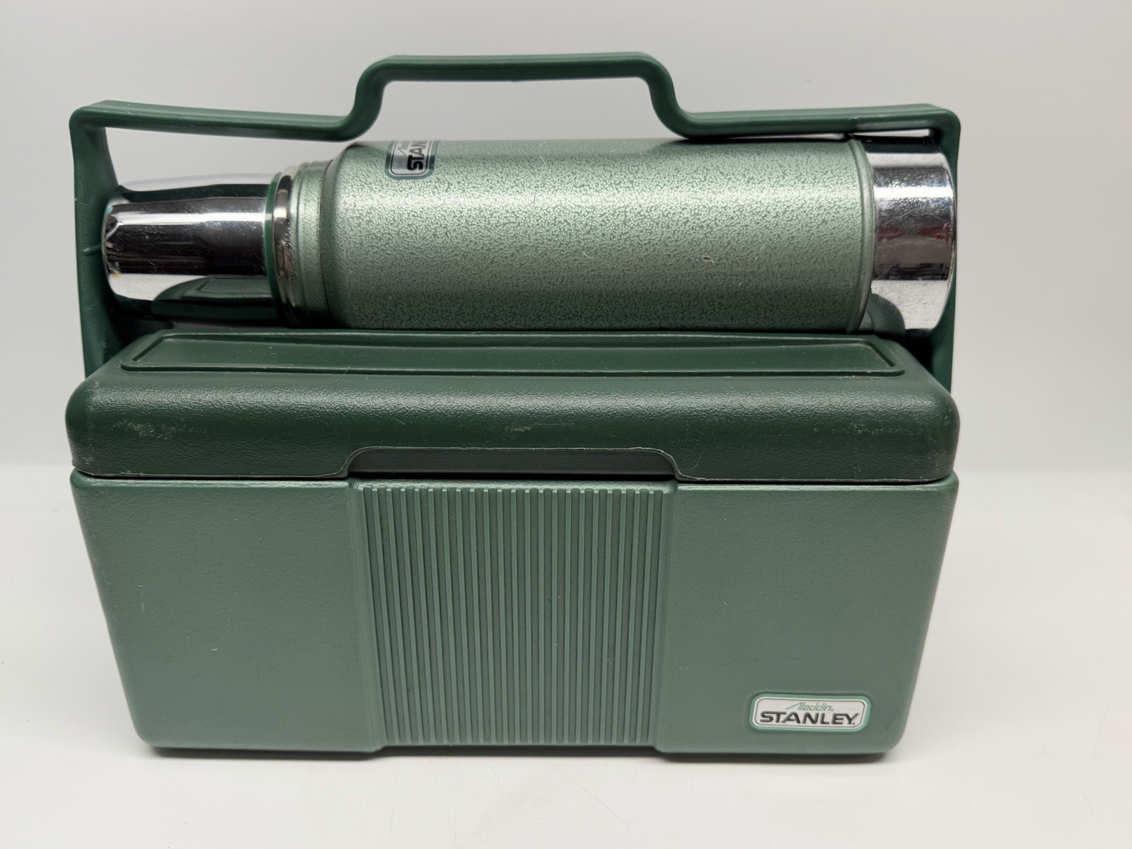 EUC Vintage Stanley Aladdin Lunch Box Cooler Quart Thermos A-944DH USA Green Set