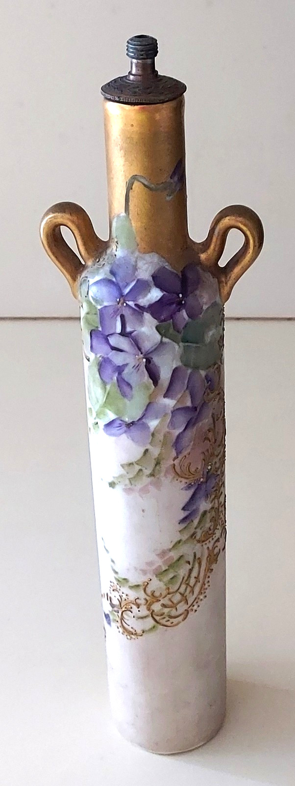 Rare 1880s Vienna Austria Porcelain Floral Perfume Bottle PH Leonard