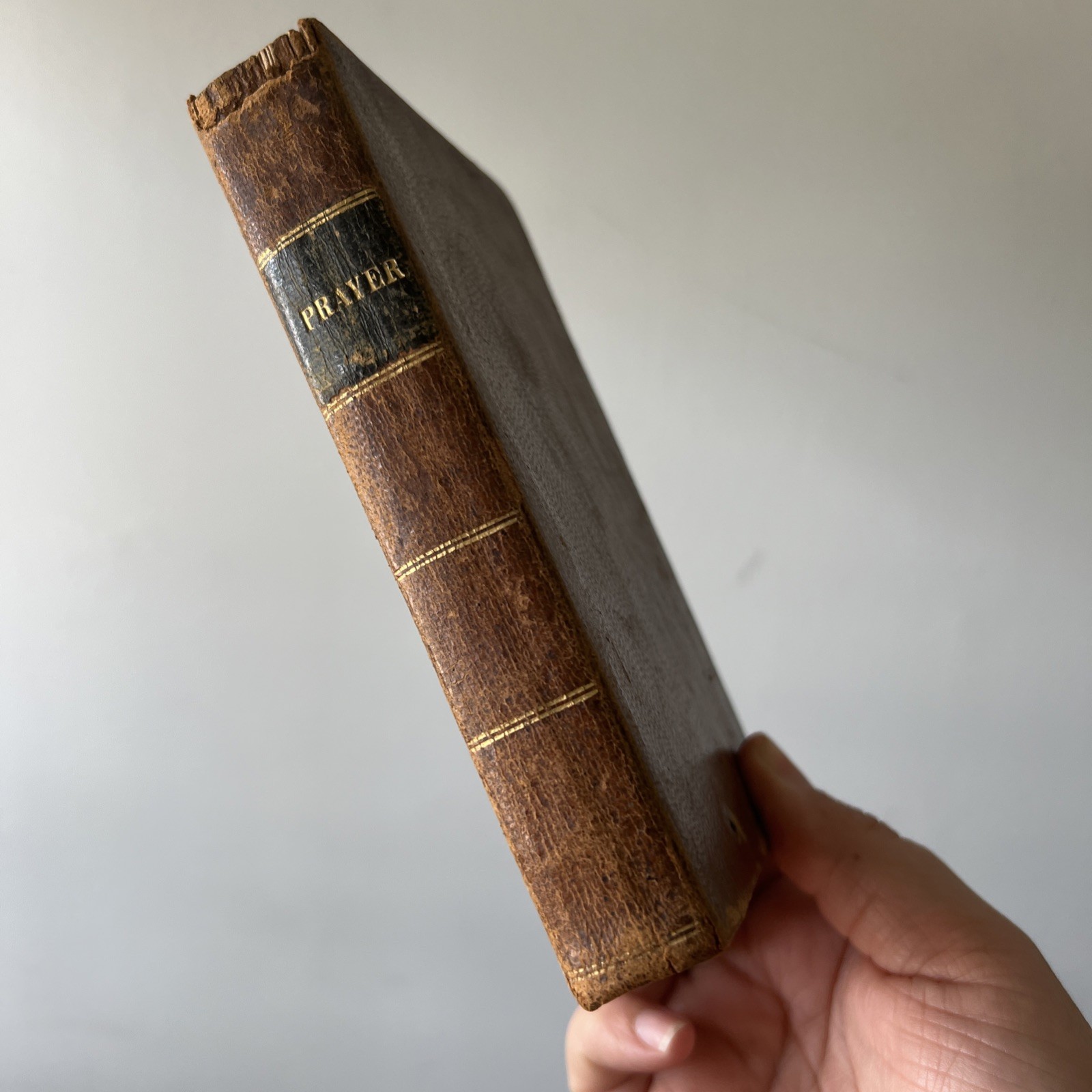 Antique 1836 Book of Common Prayer Leather Episcopal Psalter New York RARE