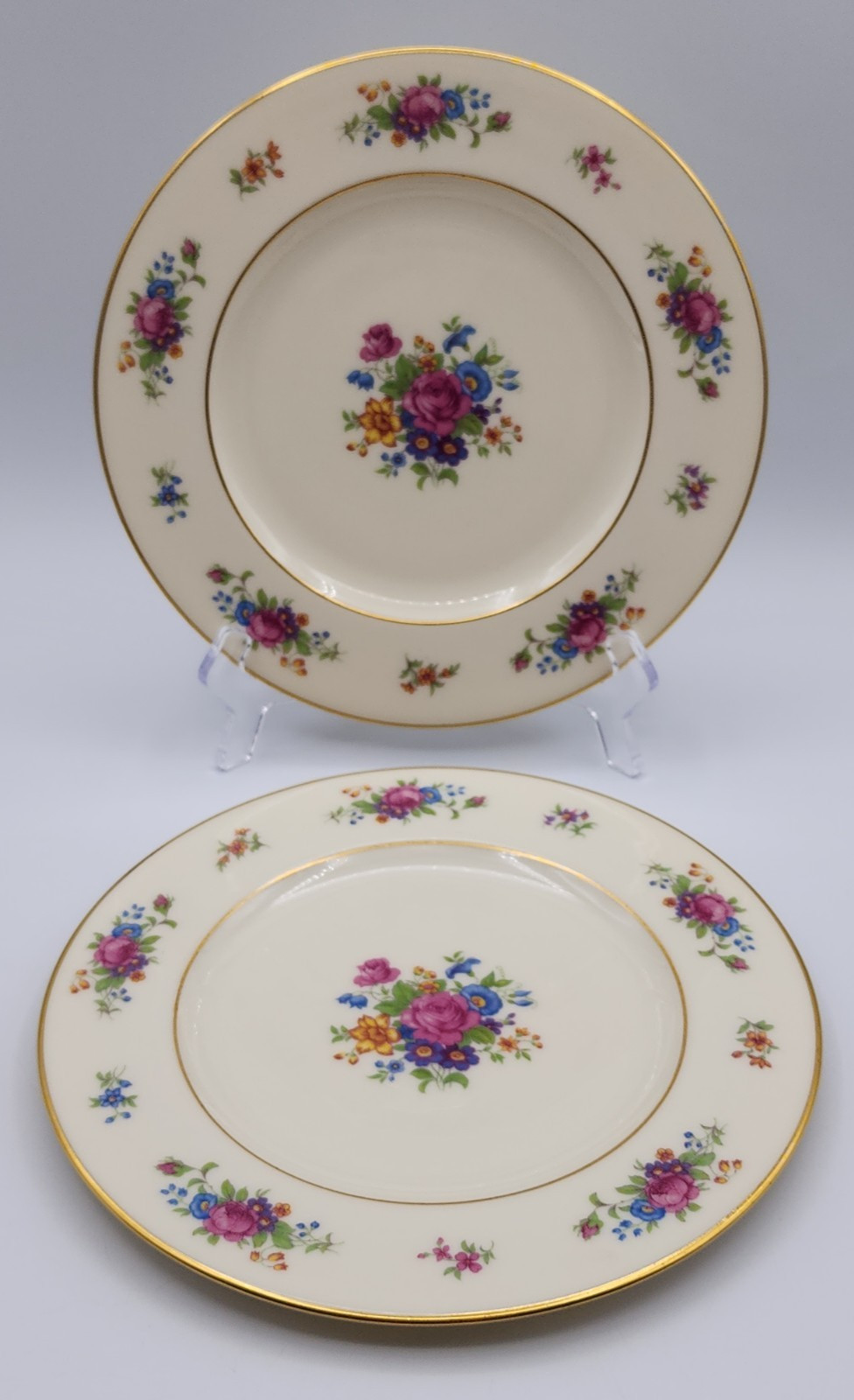 Lenox Rose Luncheon Plates Roughly 9 1/8\