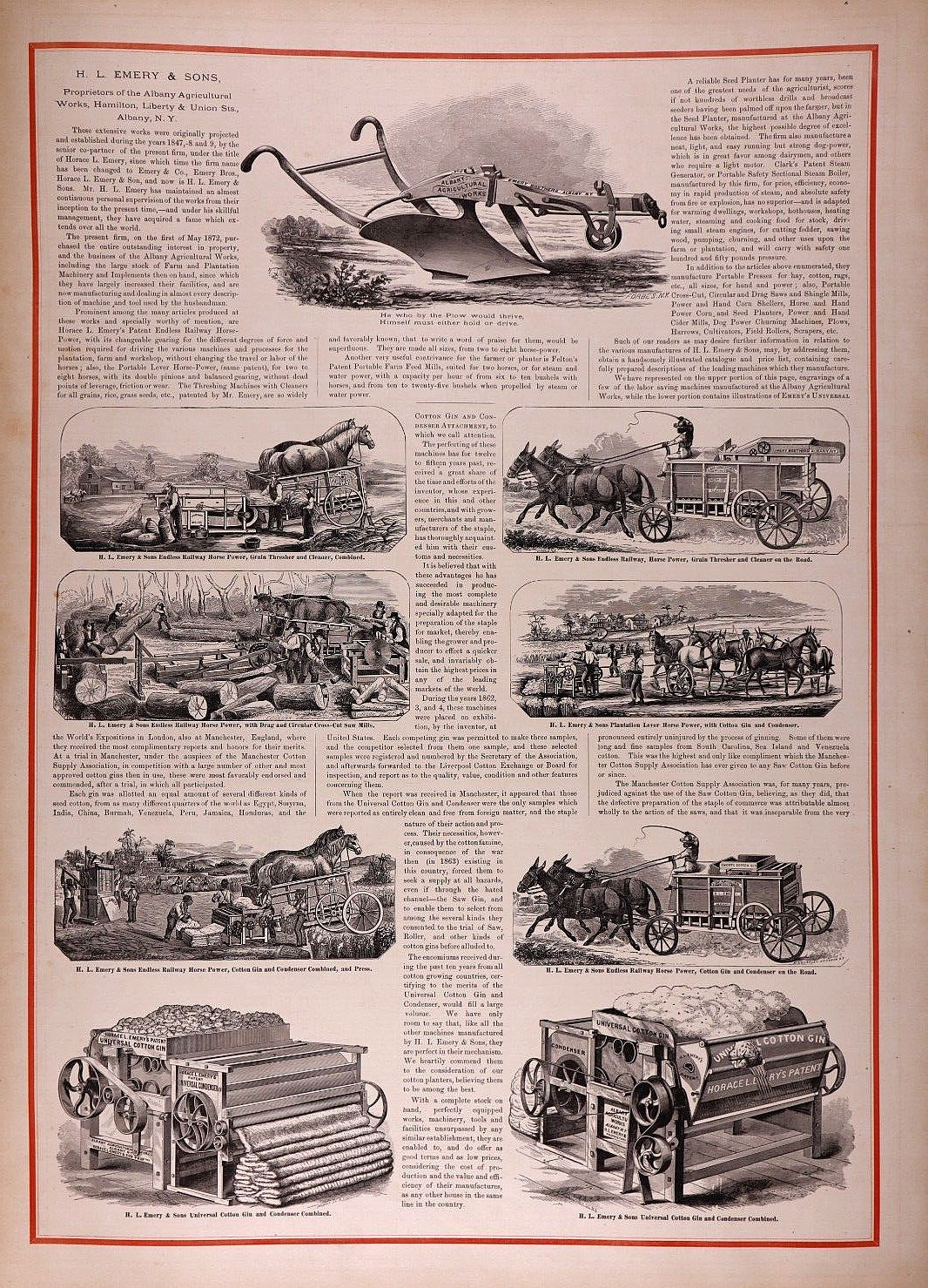 1875 Illustrated Print H. L. EMERY & SONS - \ 1875 Illustrated Print H. L. EMERY & SONS - \