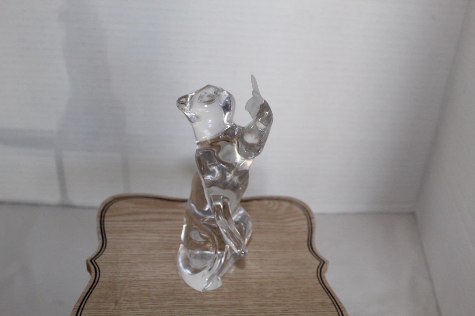 Lenox CAT Figurine Full Lead Crystal W/ Butterfly on Paw 5.5\