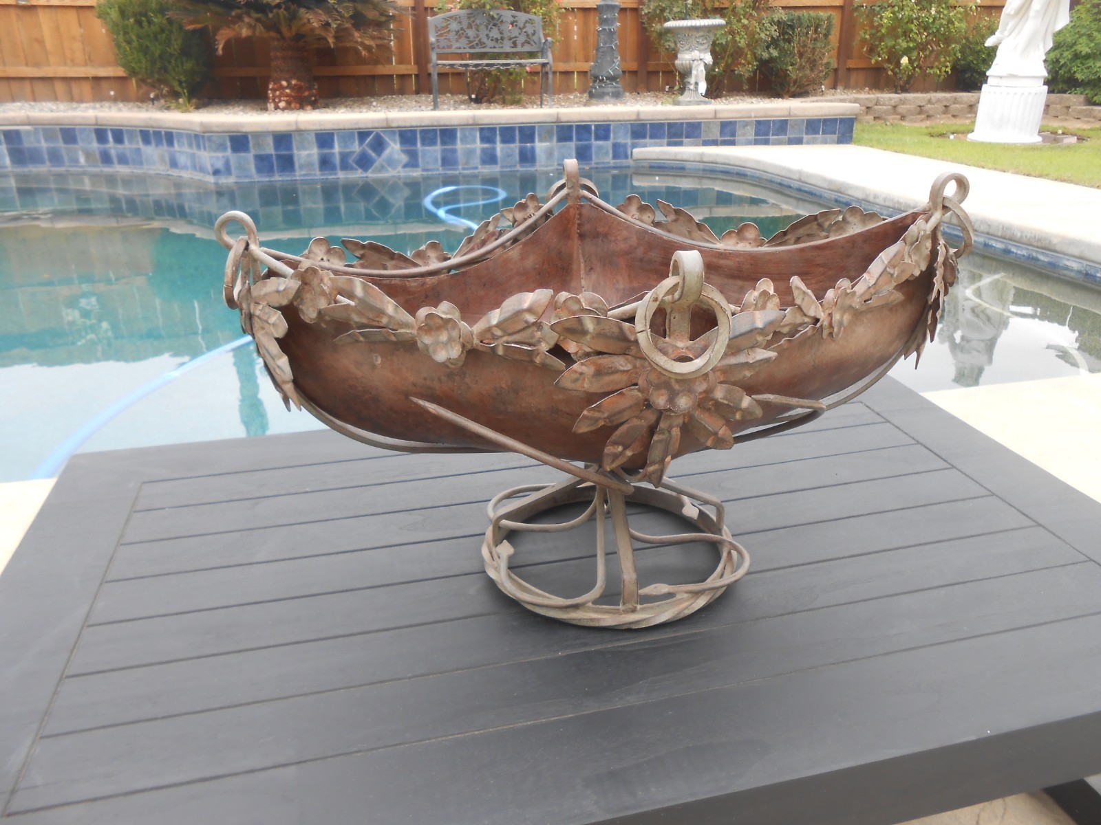~~ART NOUVEAU JARDINIERE- WROUGHT IRON- ORNATE~~