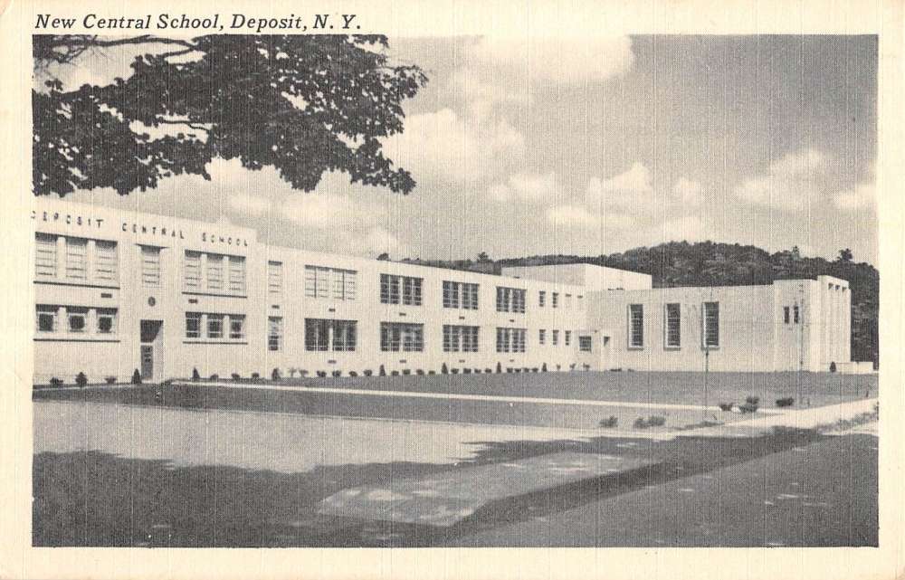 Deposit New York New Central School Street View Antique Postcard K99655 Deposit New York New Central School Street View Antique Postcard K99655