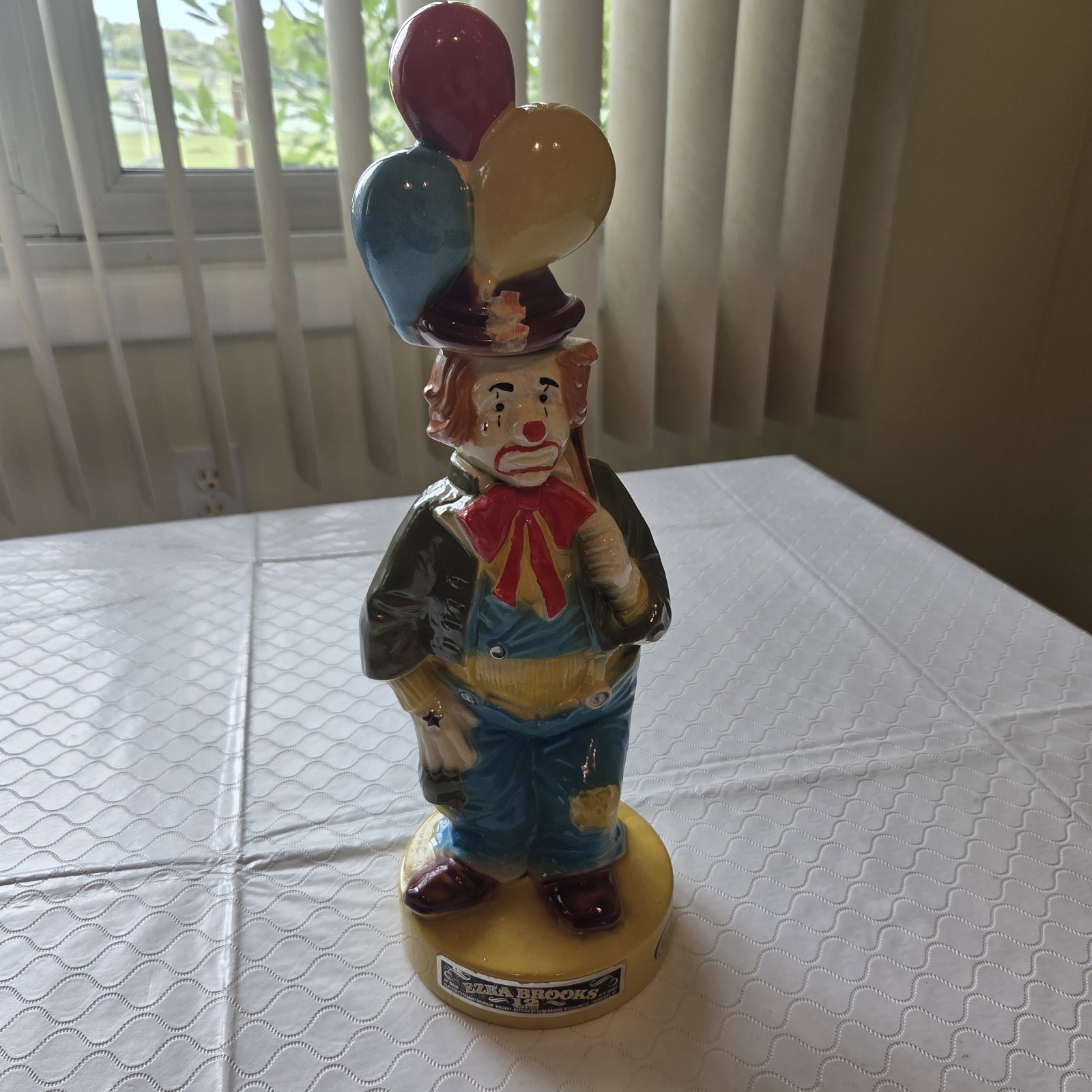 Vintage 1973 Ezra Brooks Clown Whiskey Decanter Heritage China Balloons