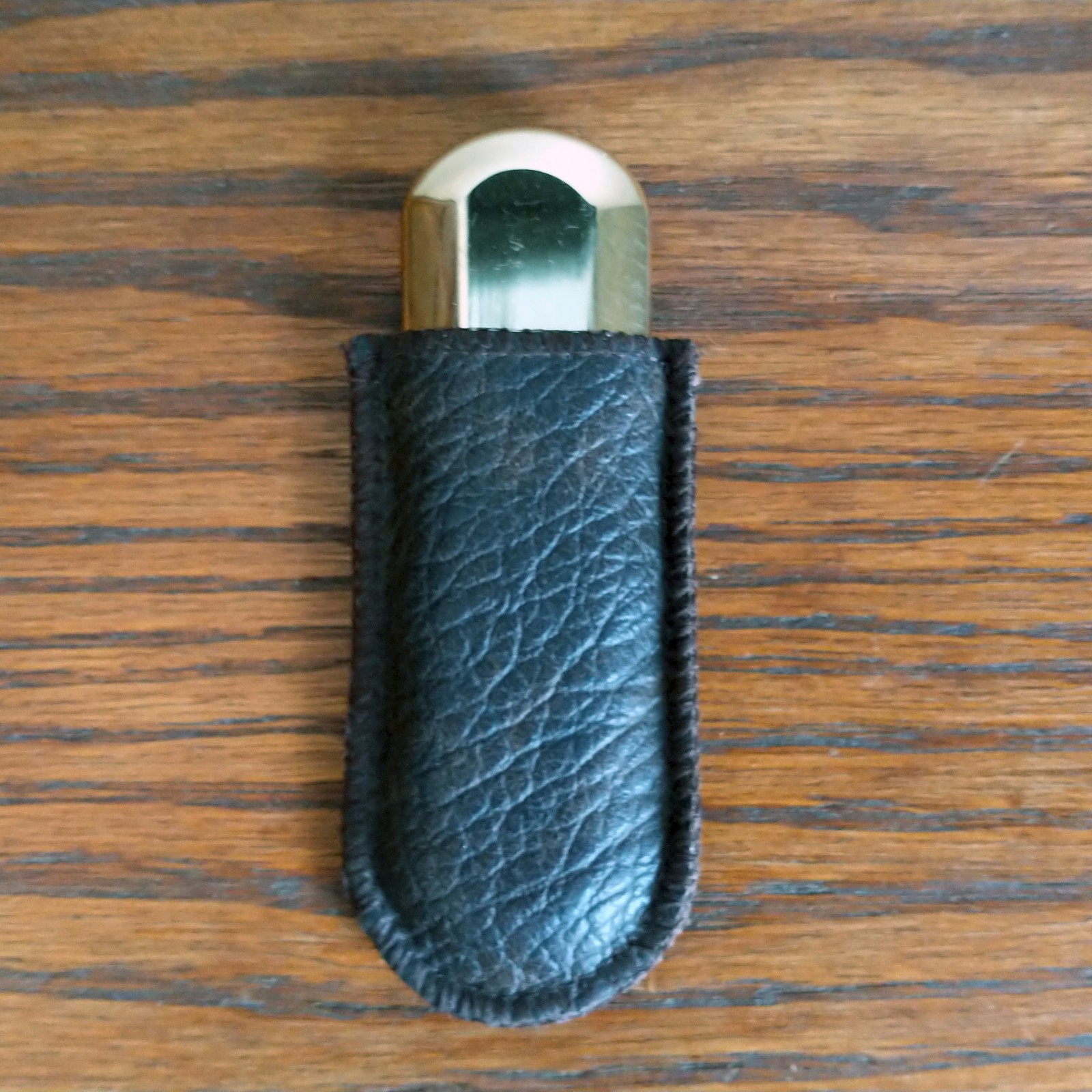 Vintage Marlboro Brass No. 6 Lighter with Leather Sleeve Case