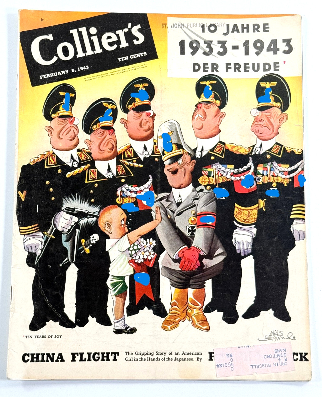 1943 WW2 Collier's Magazine Feb 6 Antonio Arias Bernal German World War 2/6/43 1943 WW2 Collier's Magazine Feb 6 Antonio Arias Bernal German World War 2/6/43