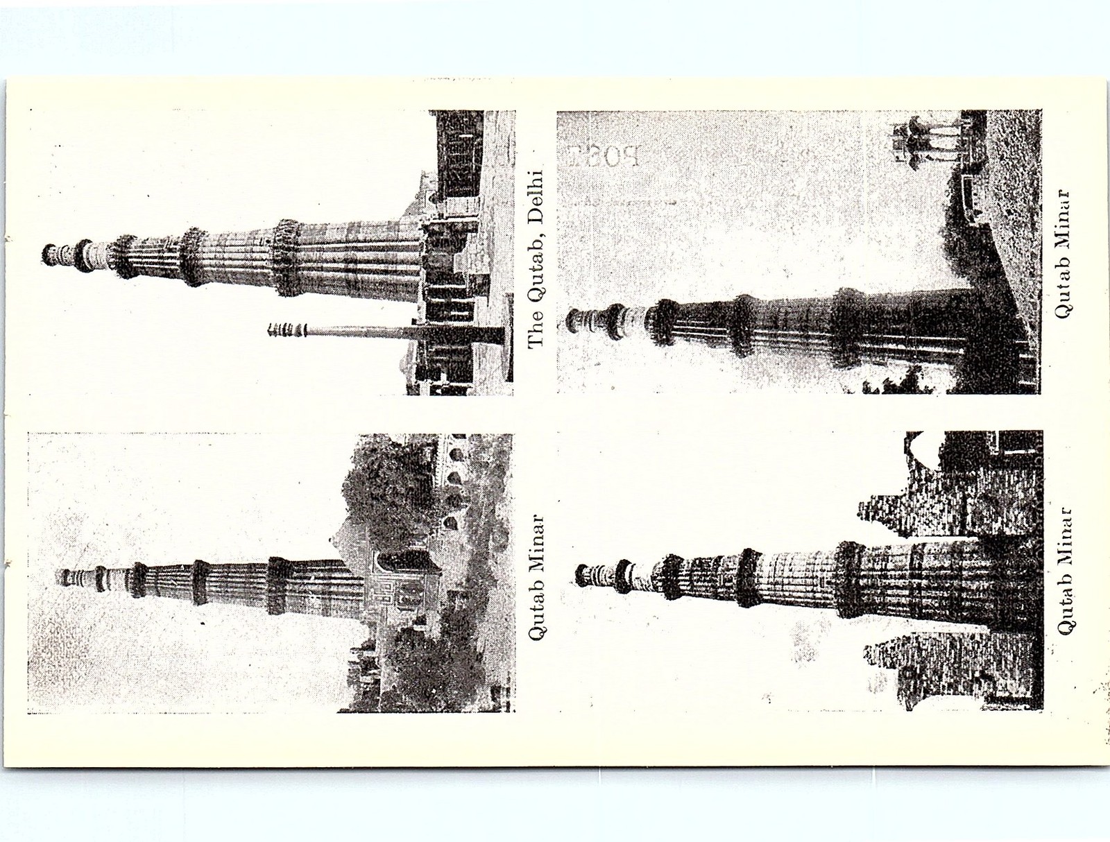 Postcard Vintage postcard: Qutab Minar, Delhi