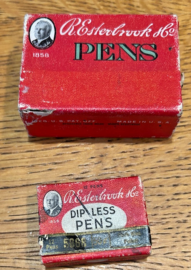 2 original boxes of Vintage R. Esterbrook Co. Pens Steel Nibs #788 and #5868