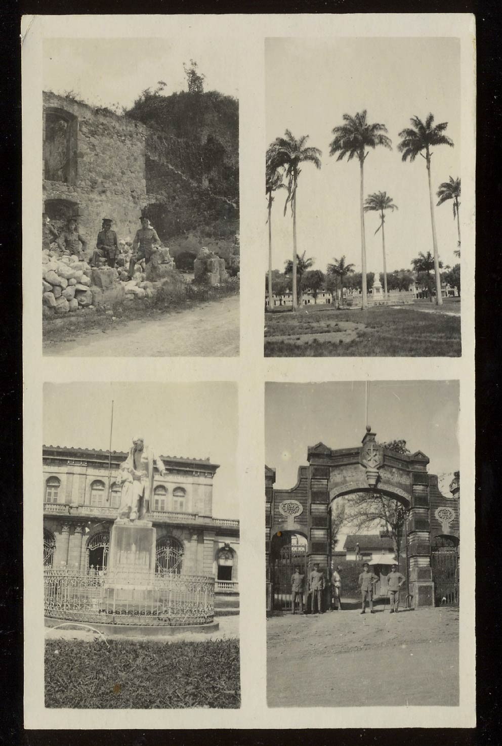 Martinique c.1915-17 WWI Era RPPC Photo Postcard FORT-DE-FRANCE GERBAULT GATE ++
