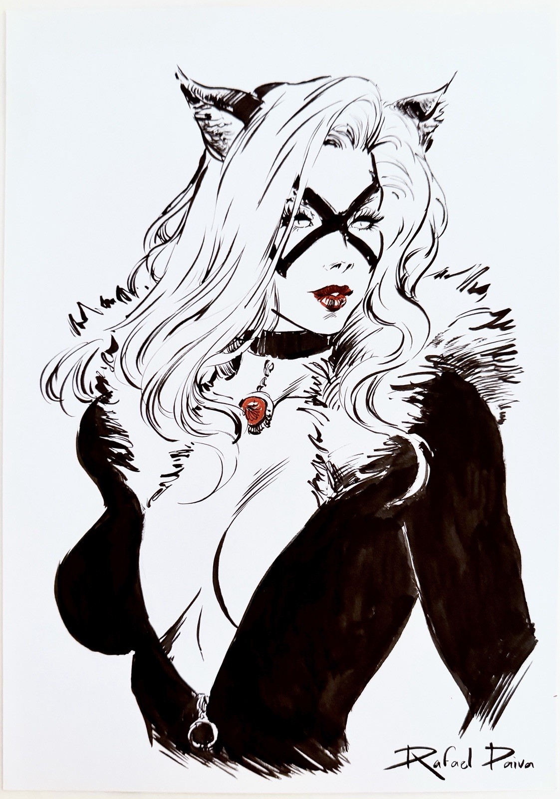 Spider-Man: Black Cat - 9x12 Inked Rafael Paiva Original Art +COA - NOT a Print Spider-Man: Black Cat - 9x12 Inked Rafael Paiva Original Art +COA - NOT a Print
