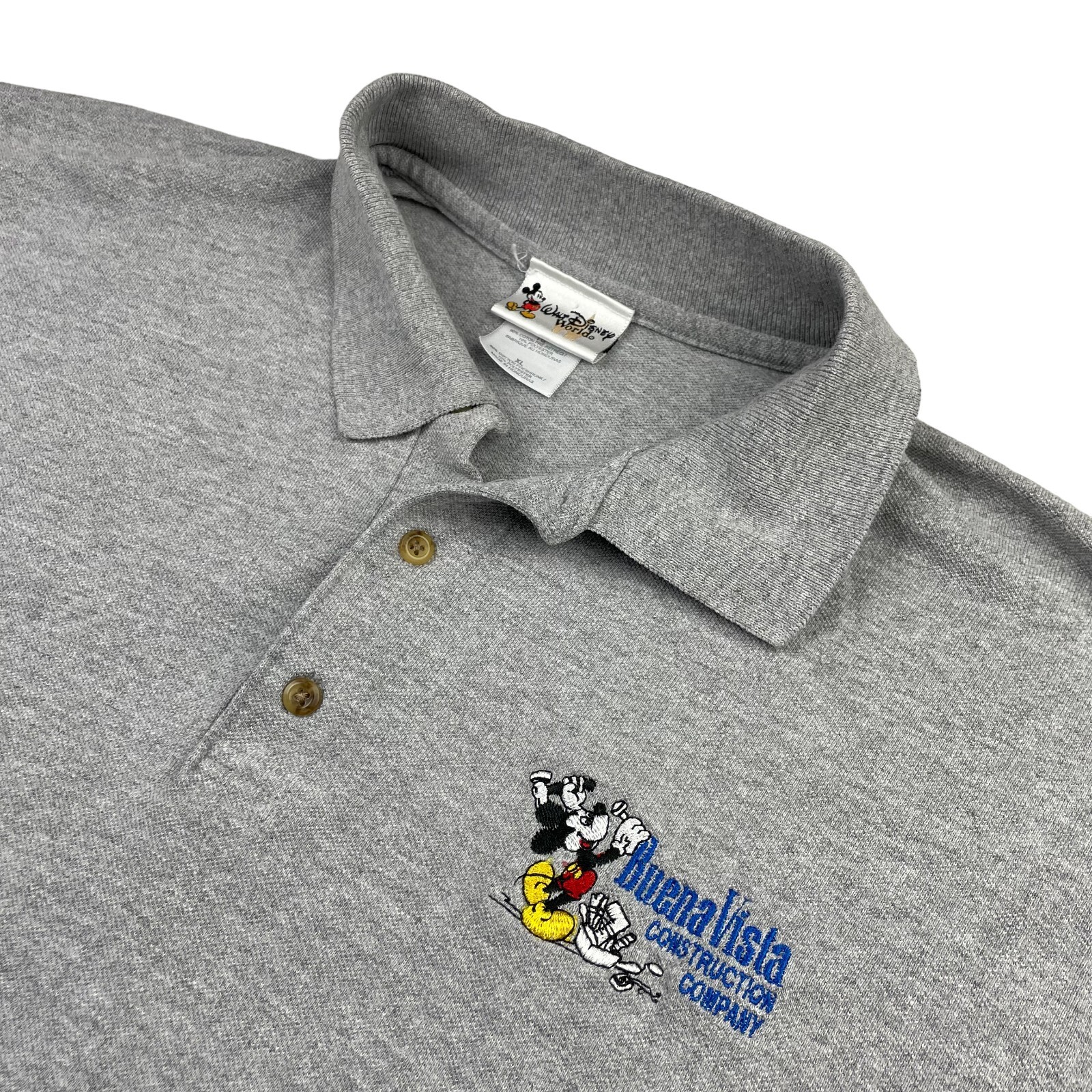 VTG Walt Disney World Buena Vista Construction Company Polo Shirt Gray • XL VTG Walt Disney World Buena Vista Construction Company Polo Shirt Gray • XL