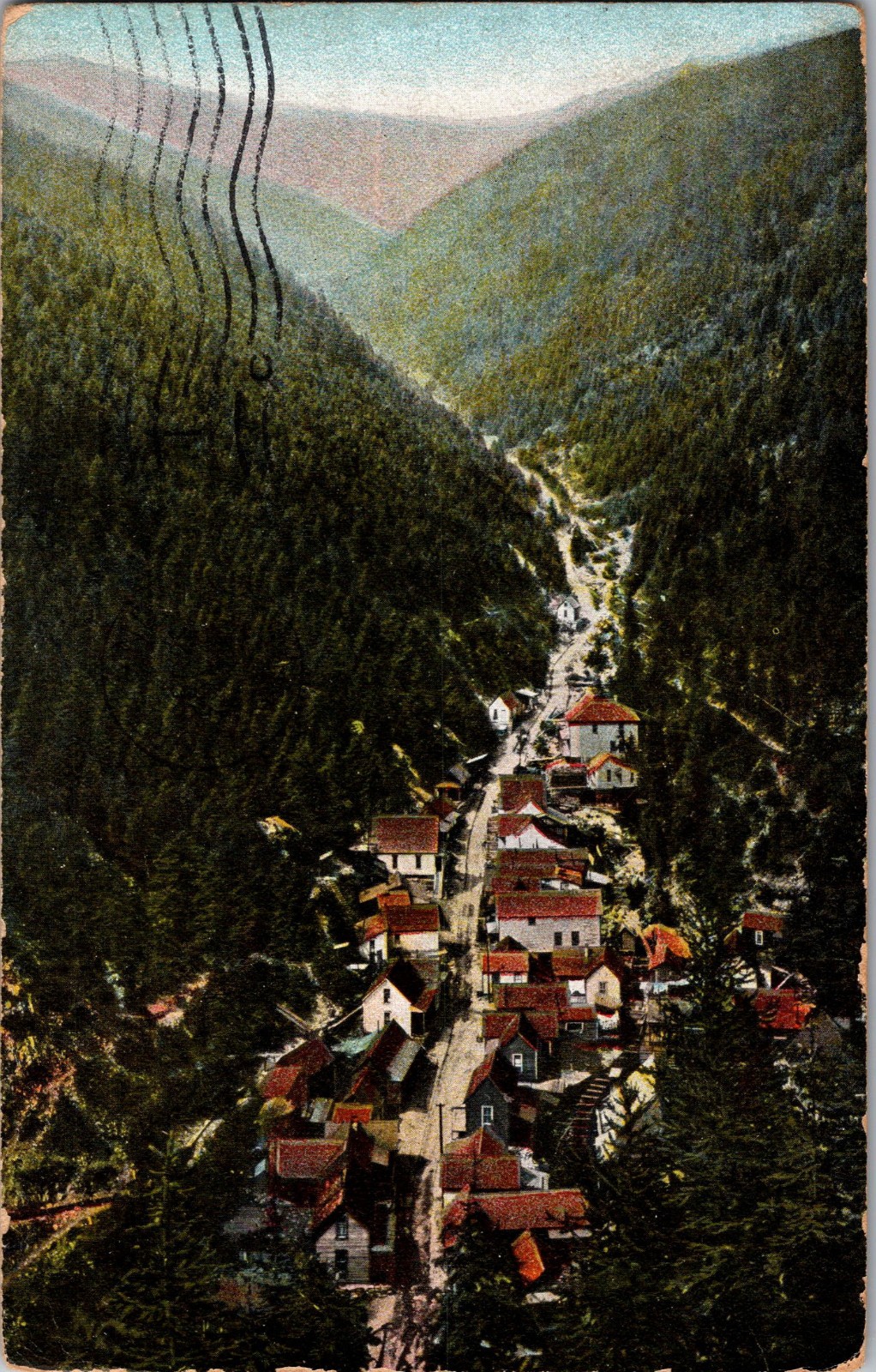 [53a2] Postcard 1908, Gorge Gulch, Burke Idaho