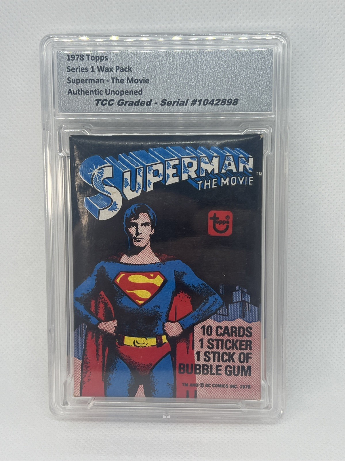 1978 Topps Superman The Movie Series 1 Wax Pack Authentic Unopened Encapsulated