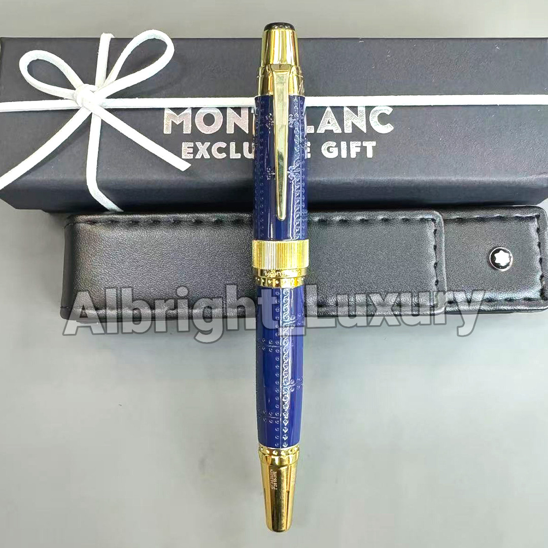 MONTBLANC Antoine de Saint-Exupéry Blue Gold Fountain Pen Engraved Luxury MONTBLANC Antoine de Saint-Exupéry Blue Gold Fountain Pen Engraved Luxury