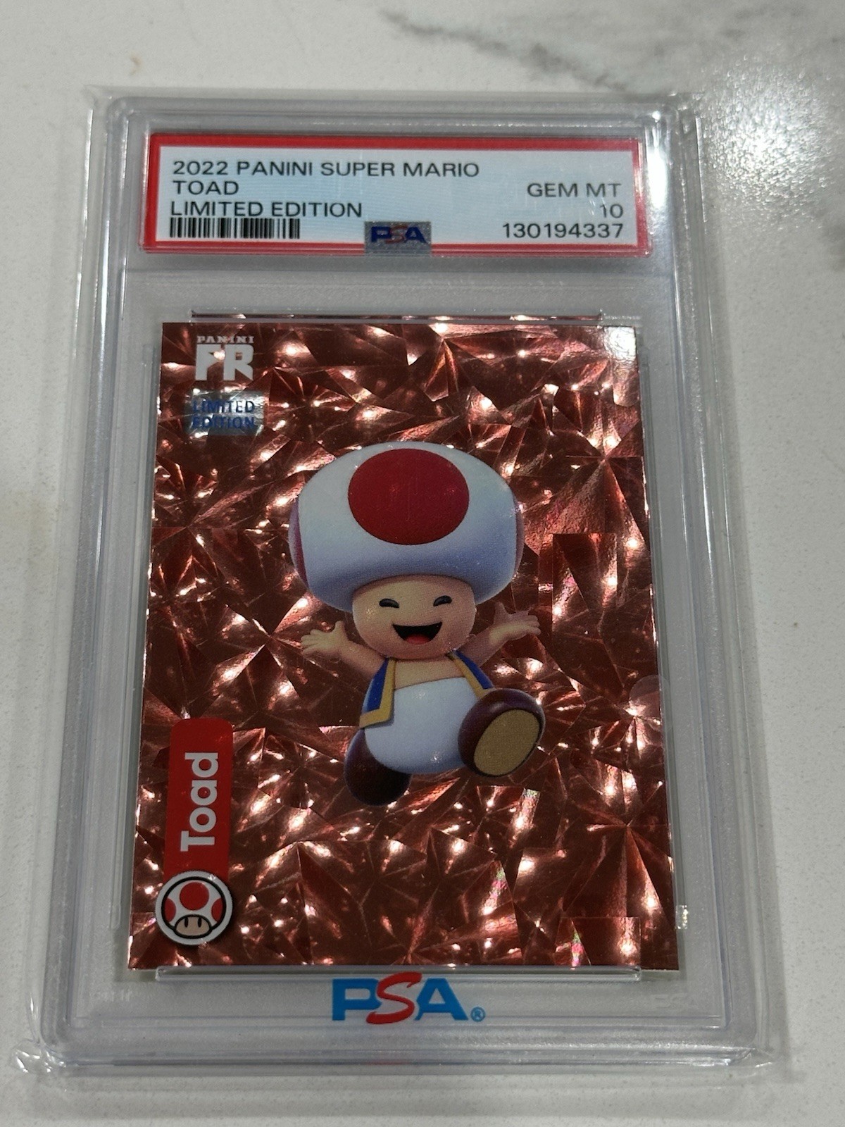 2022 Panini Super Mario Limited Edition Fragmented Reality Toad PSA 10 🔥