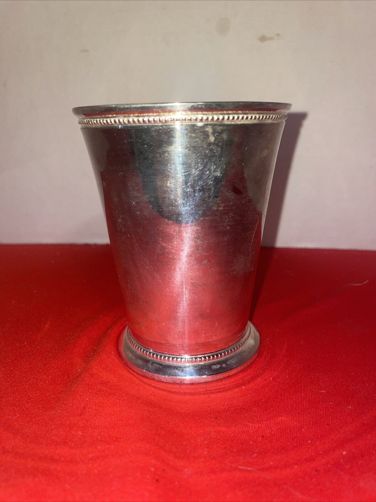 Old William Adams Warranted Silver EPNS Glass-4.25”Tall- India- Estate Find