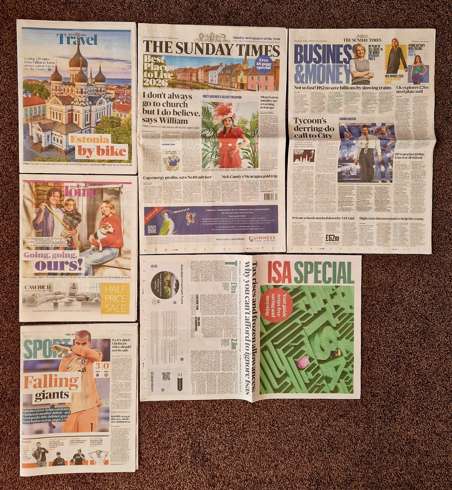 Sunday Times Newspaper 22March26 Sport Travel ISA SPECIAL Home Business & Money 