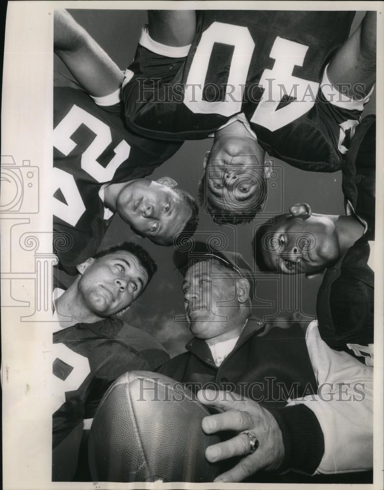 1960 Press Photo Coach Milt Bruhn, Tom Wiesner, John Fabry, Gerald Nena 1960 Press Photo Coach Milt Bruhn, Tom Wiesner, John Fabry, Gerald Nena