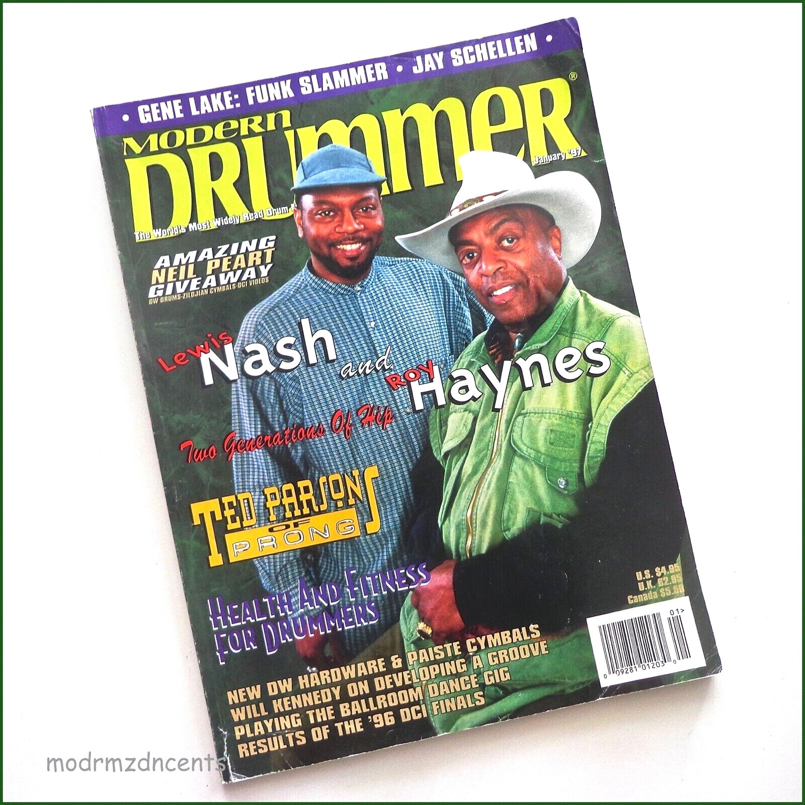 MODERN DRUMMER - Jan 1997 - LEWIS NASH & ROY HAYNES + Ted Parsons of Prong