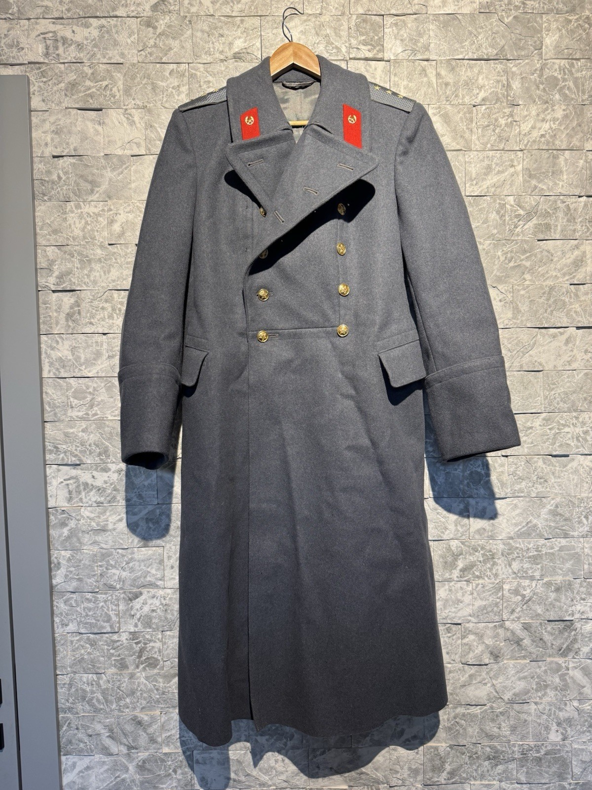 Vintage Soviet USSR Army Officer Wool Overcoat Shinel Senior Warrant Officer