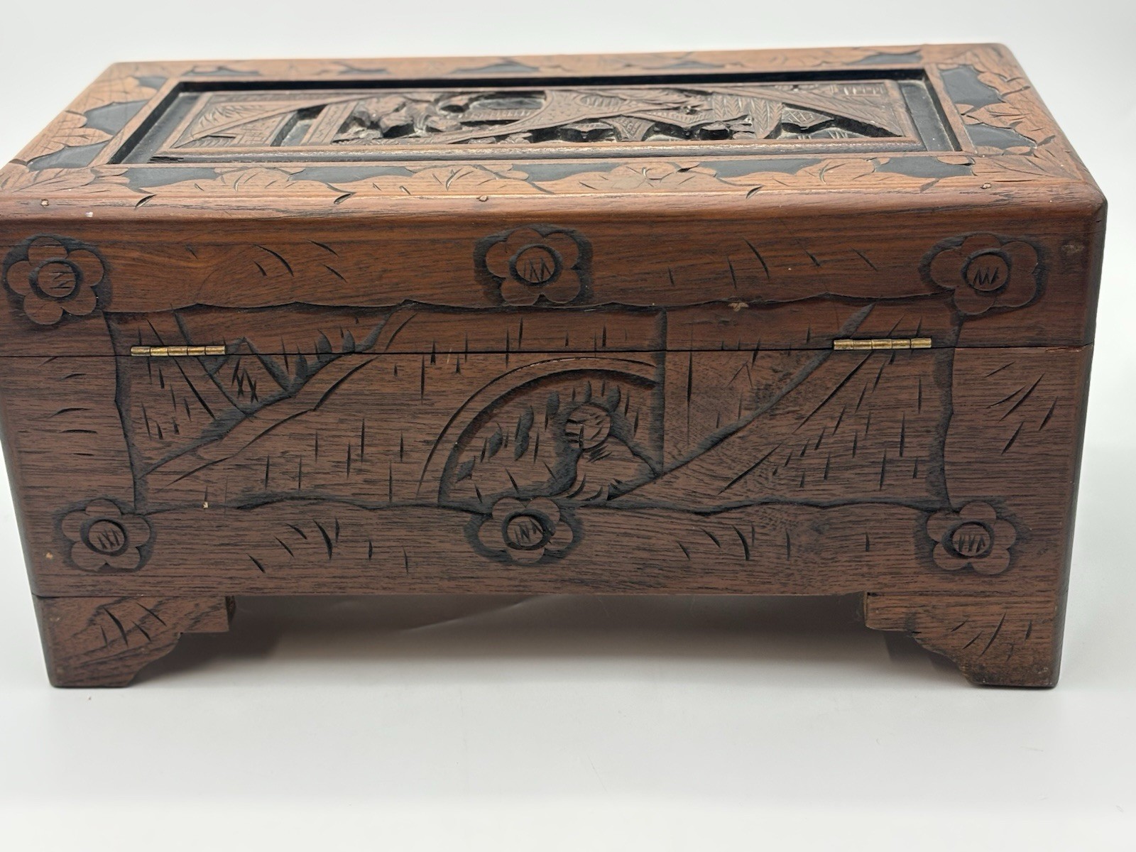 Vintage Chinese Hand Carved Camphor Wood Chest 18\