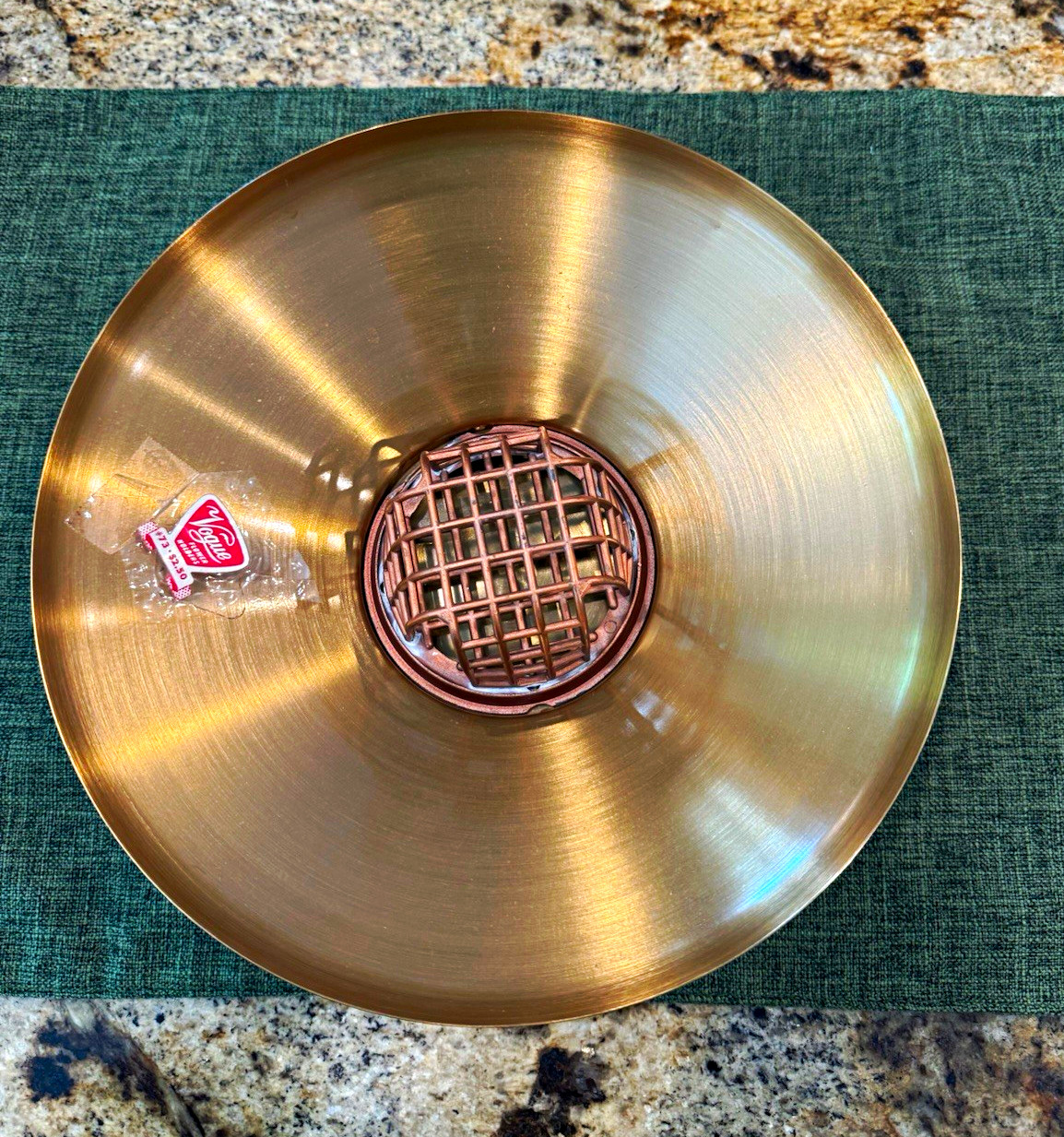 Vogue Hand Spun Solid Jewelers' Bronze Gold Tone Round Bowl 11 in Vogue Hand Spun Solid Jewelers' Bronze Gold Tone Round Bowl 11 in