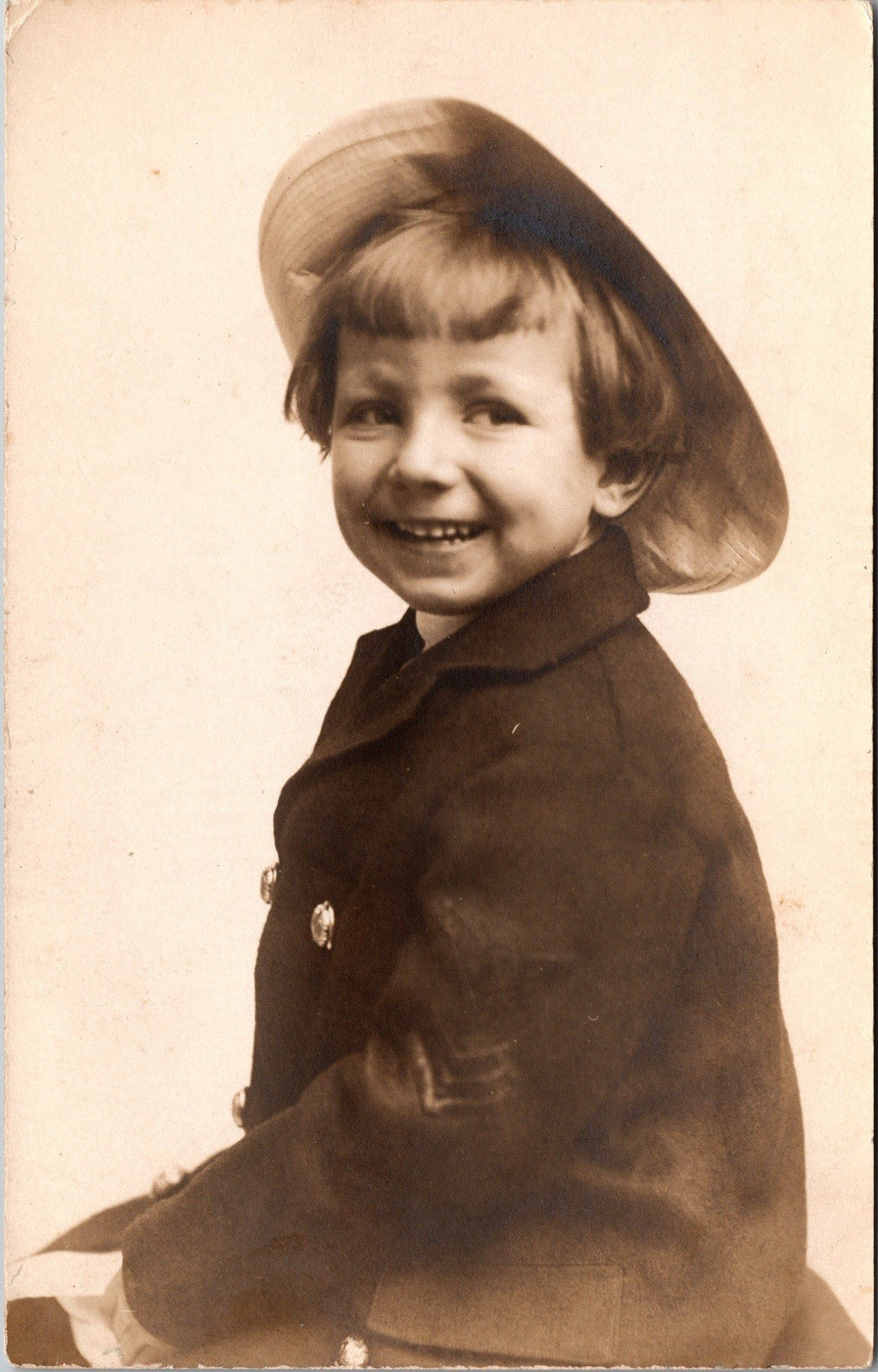 Postcard Real Photo RPPC Young Child Smiling Wearing Hat 1911